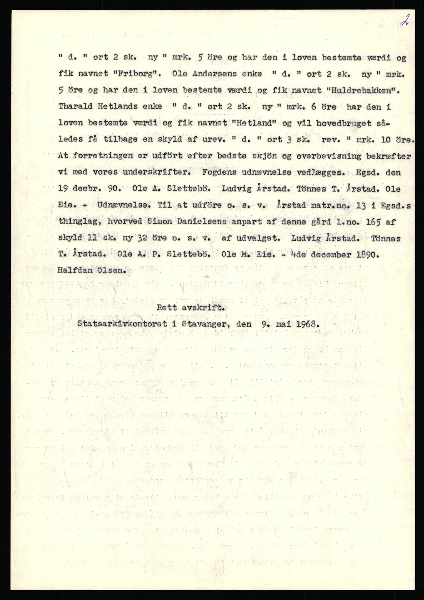 Statsarkivet i Stavanger, AV/SAST-A-101971/03/Y/Yj/L0101: Avskrifter sortert etter gårdsnavn: Årstad - Åse øvre, 1750-1930, p. 47