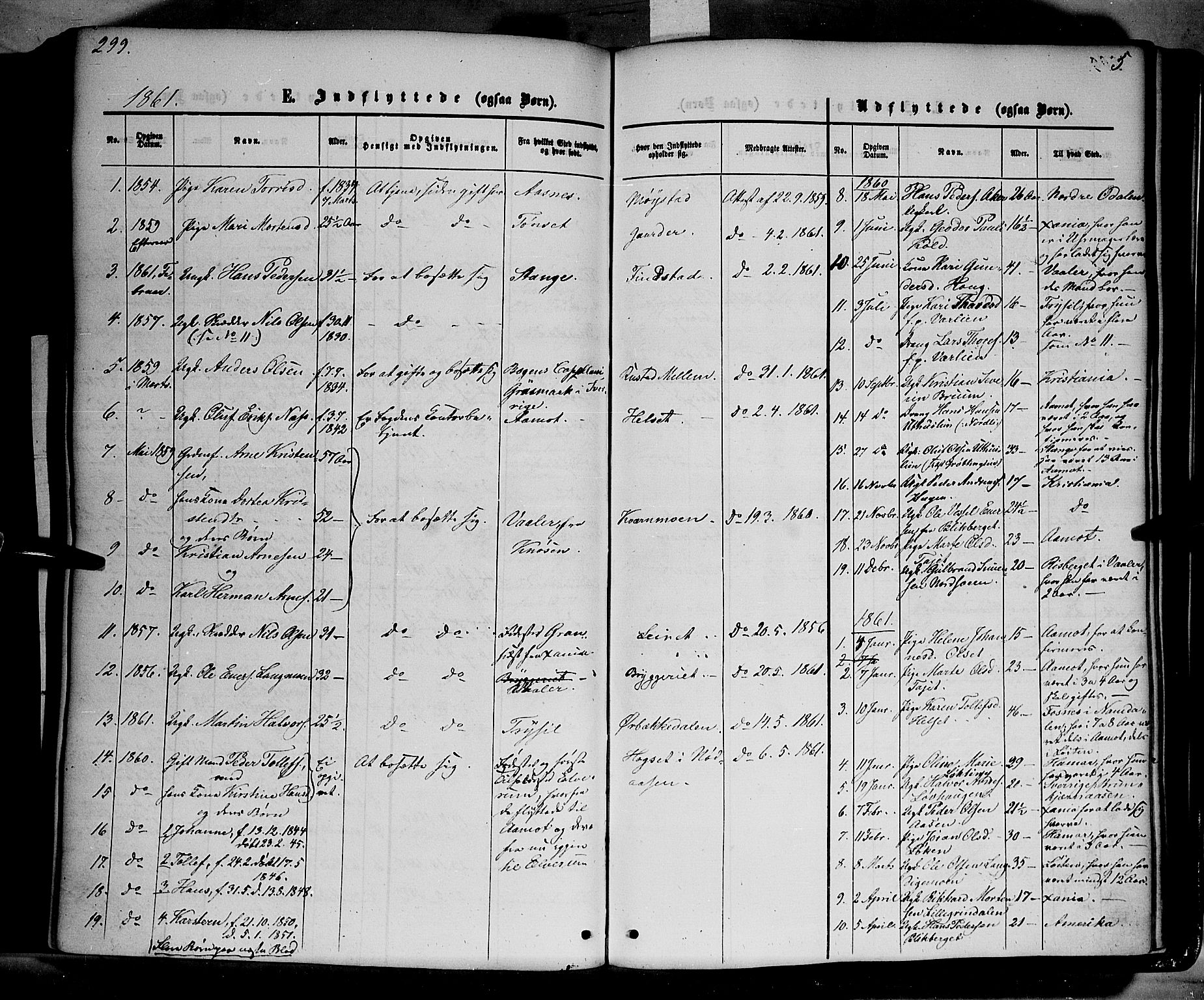 Elverum prestekontor, SAH/PREST-044/H/Ha/Haa/L0010: Parish register (official) no. 10, 1857-1868, p. 299