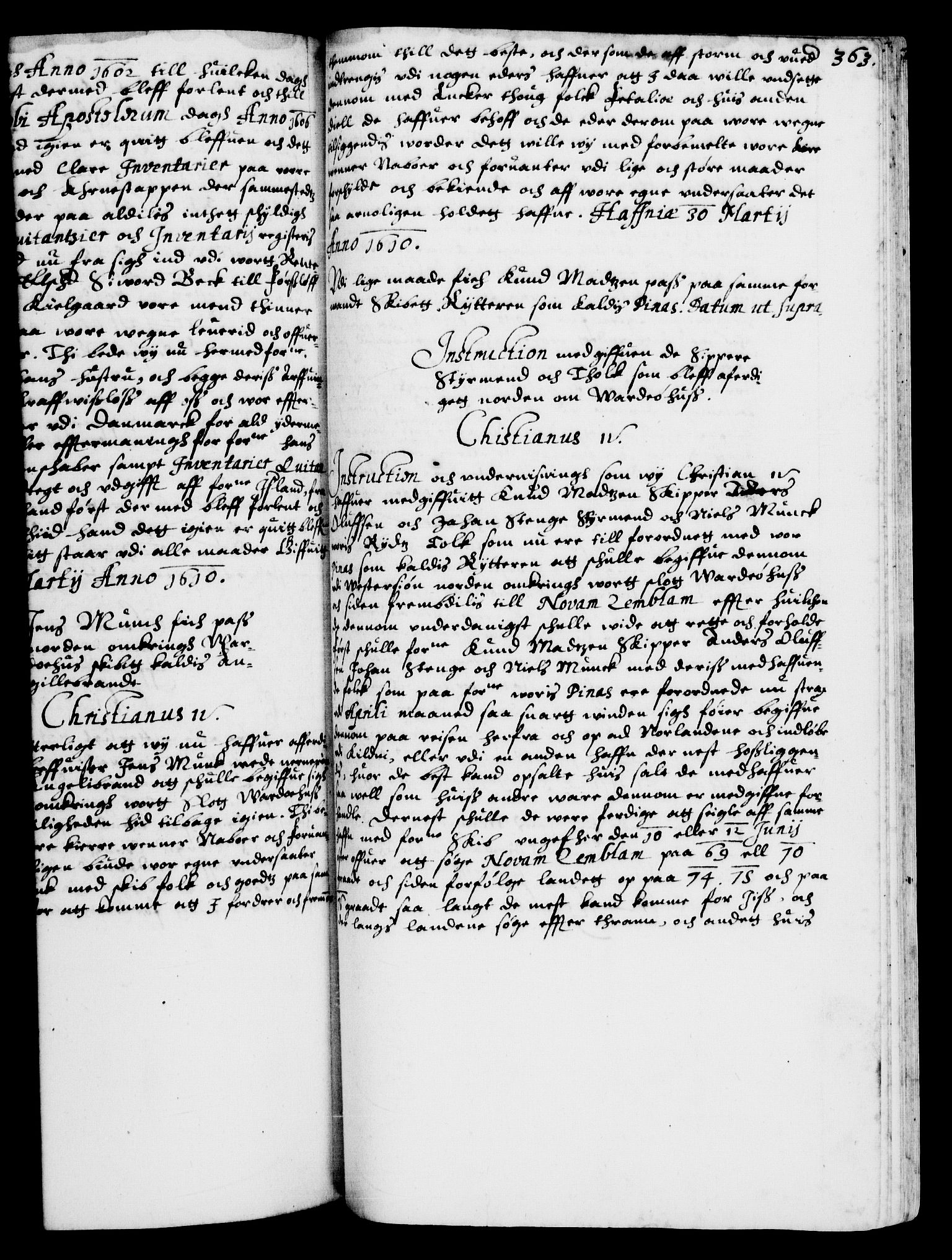 Danske Kanselli 1572-1799, AV/RA-EA-3023/F/Fc/Fca/Fcaa/L0003: Norske registre (mikrofilm), 1596-1616, p. 363a