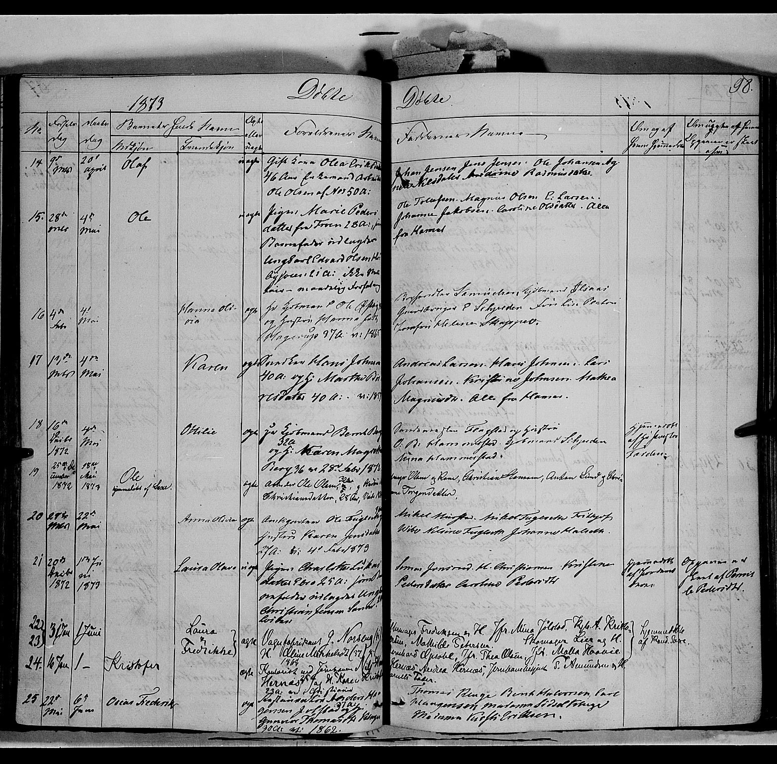 Vang prestekontor, Hedmark, AV/SAH-PREST-008/H/Ha/Haa/L0011: Parish register (official) no. 11, 1852-1877, p. 98