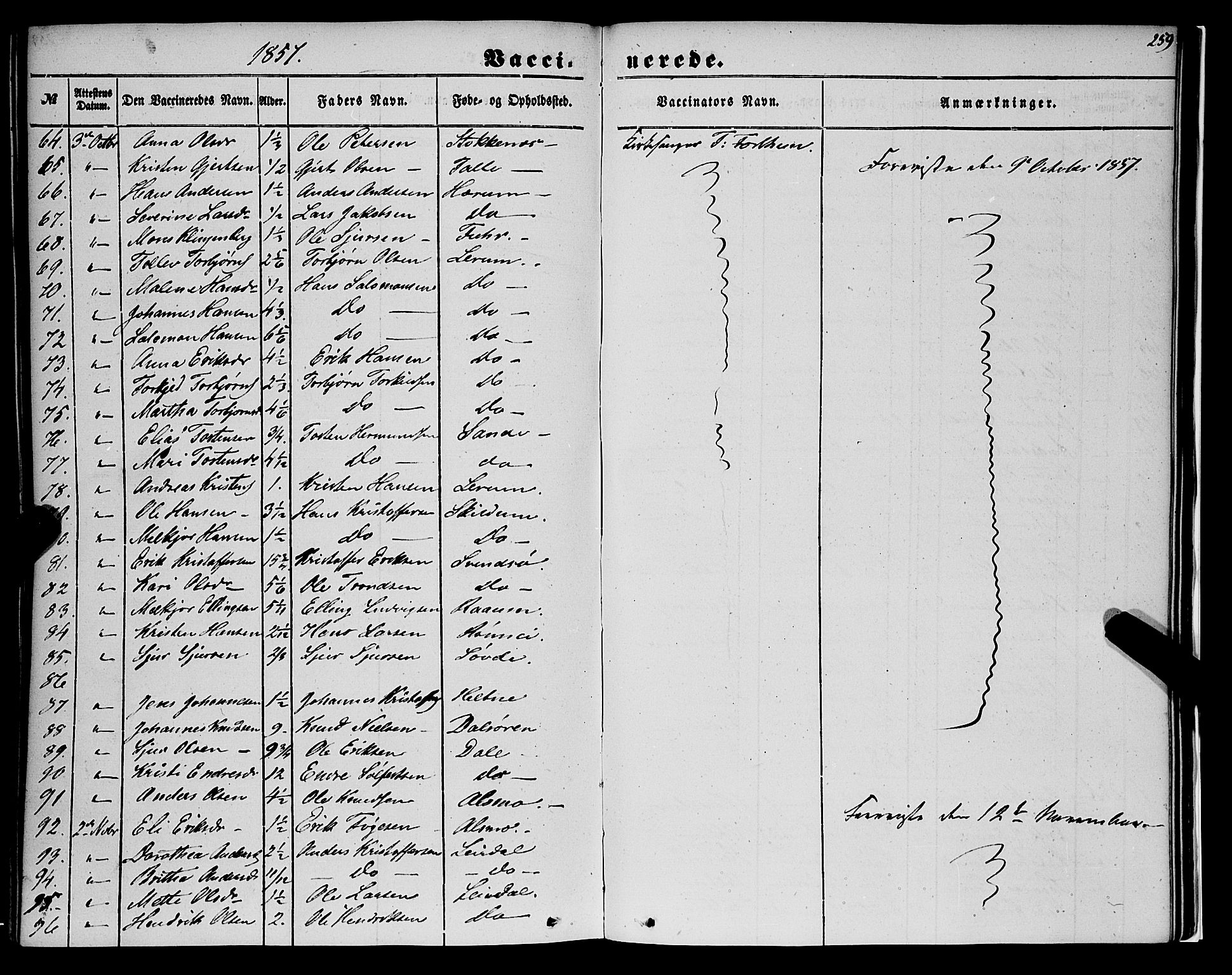 Luster sokneprestembete, AV/SAB-A-81101/H/Haa/Haaa/L0007: Parish register (official) no. A 7, 1849-1859, p. 259