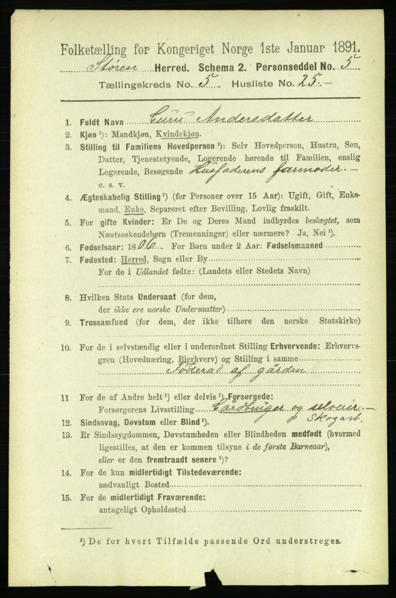 RA, 1891 census for 1648 Støren, 1891, p. 2077