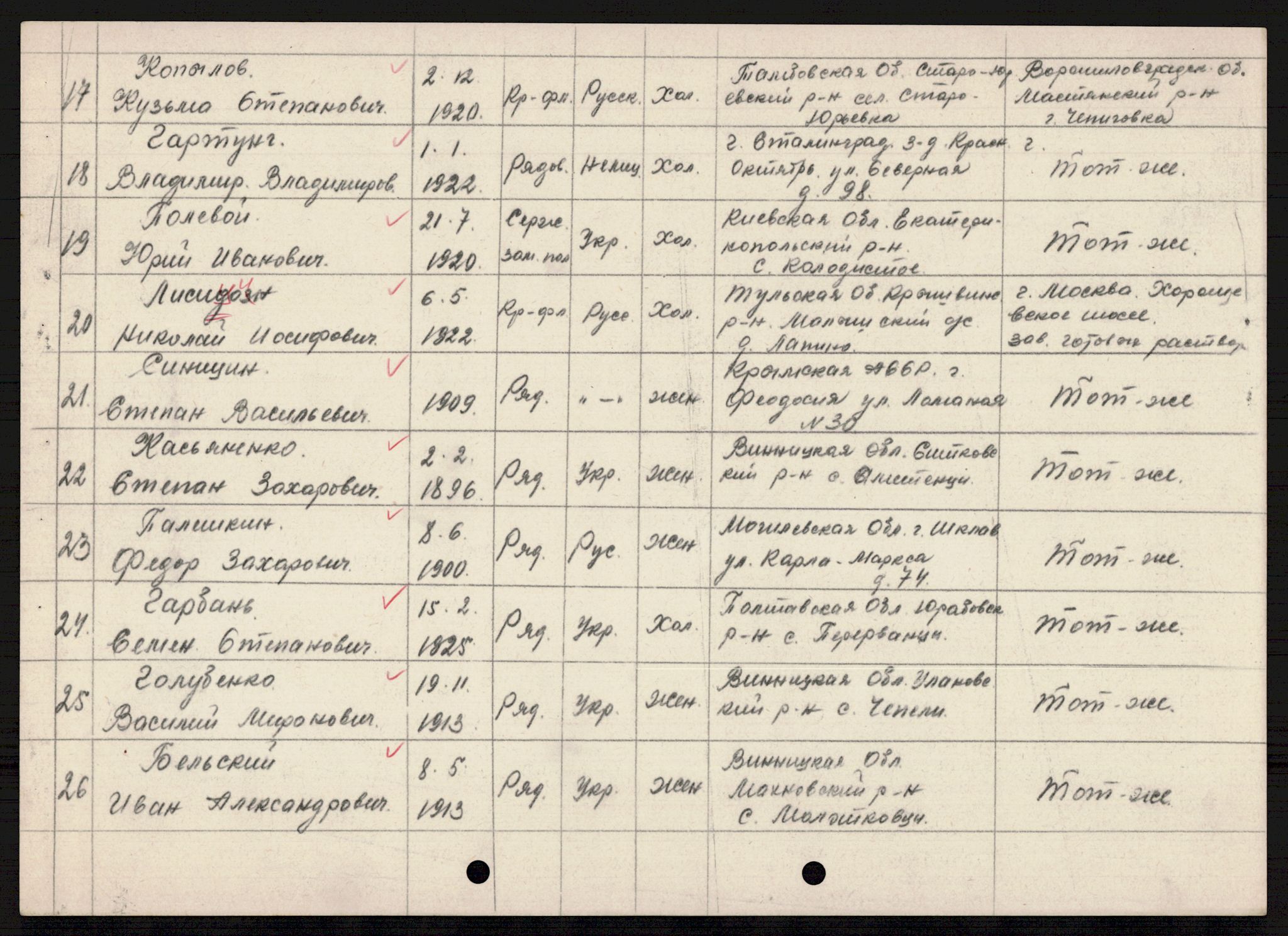 Flyktnings- og fangedirektoratet, Repatrieringskontoret, AV/RA-S-1681/D/Db/L0021: Displaced Persons (DPs) og sivile tyskere, 1945-1948, p. 557