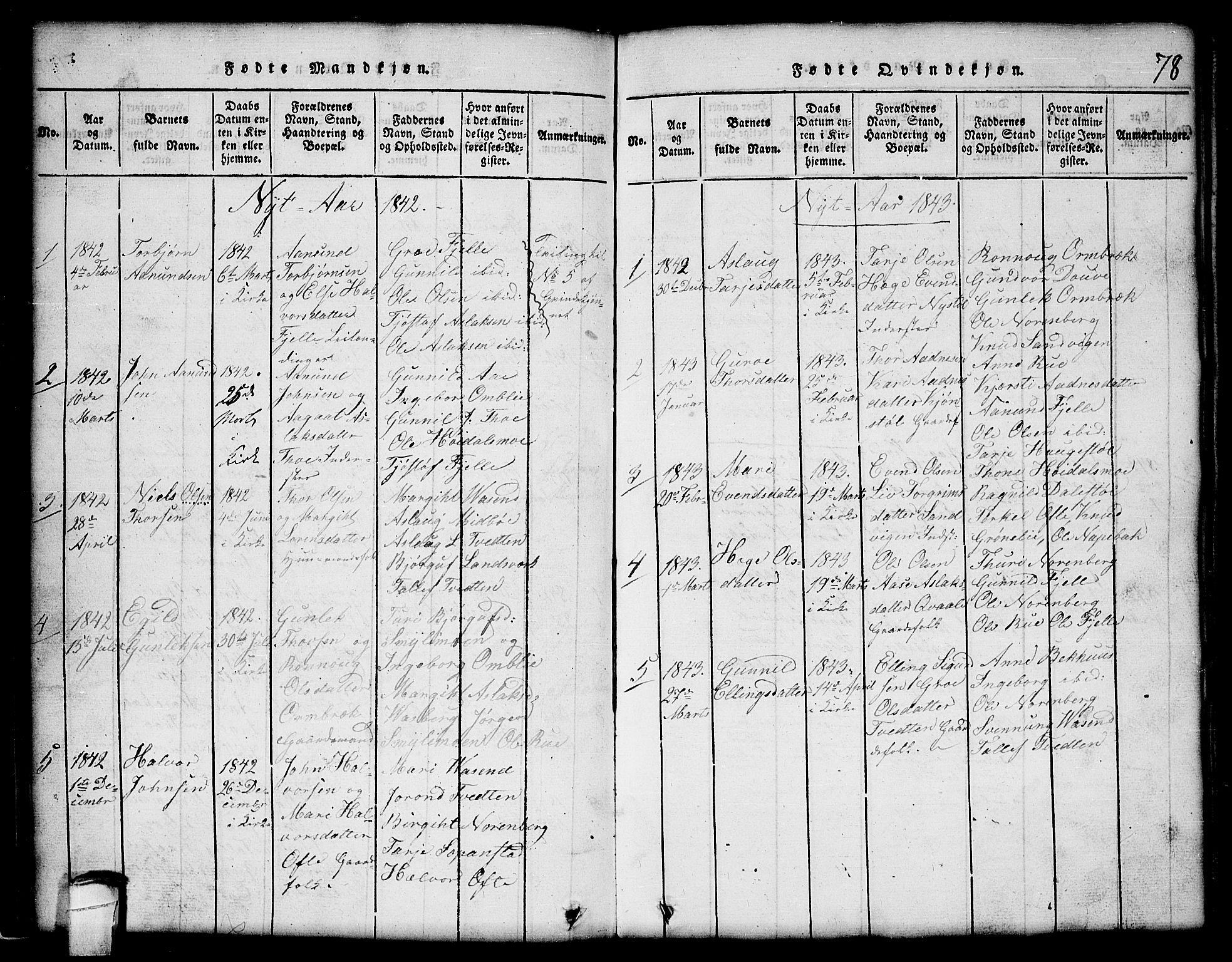 Lårdal kirkebøker, SAKO/A-284/G/Gc/L0001: Parish register (copy) no. III 1, 1815-1854, p. 78