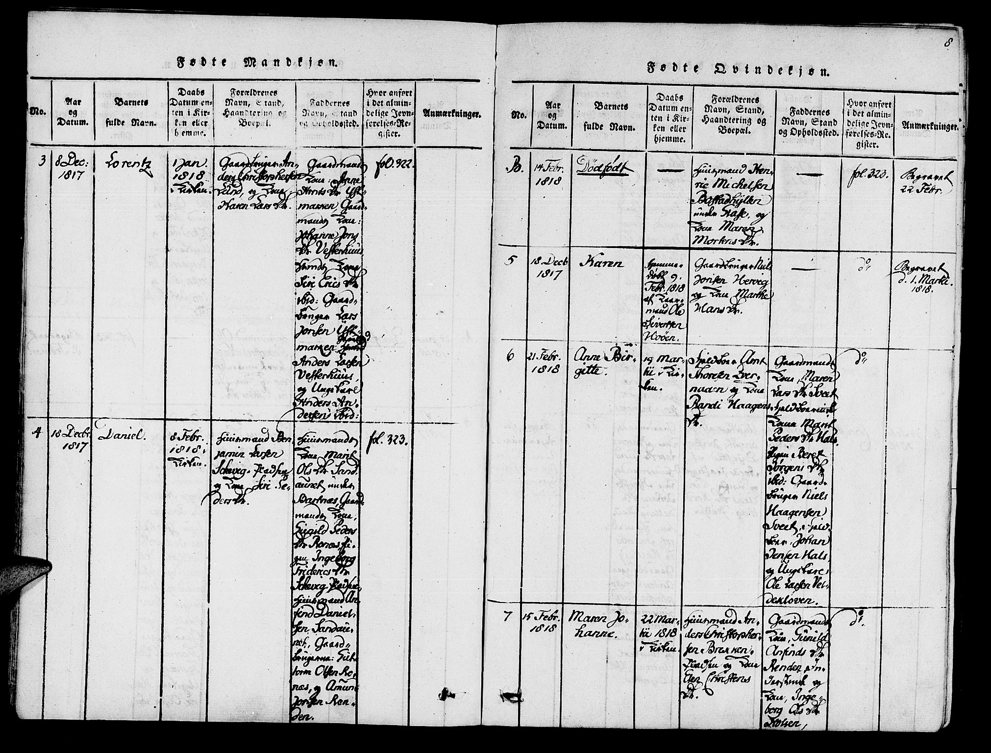 Ministerialprotokoller, klokkerbøker og fødselsregistre - Nord-Trøndelag, SAT/A-1458/741/L0387: Parish register (official) no. 741A03 /1, 1817-1822, p. 8