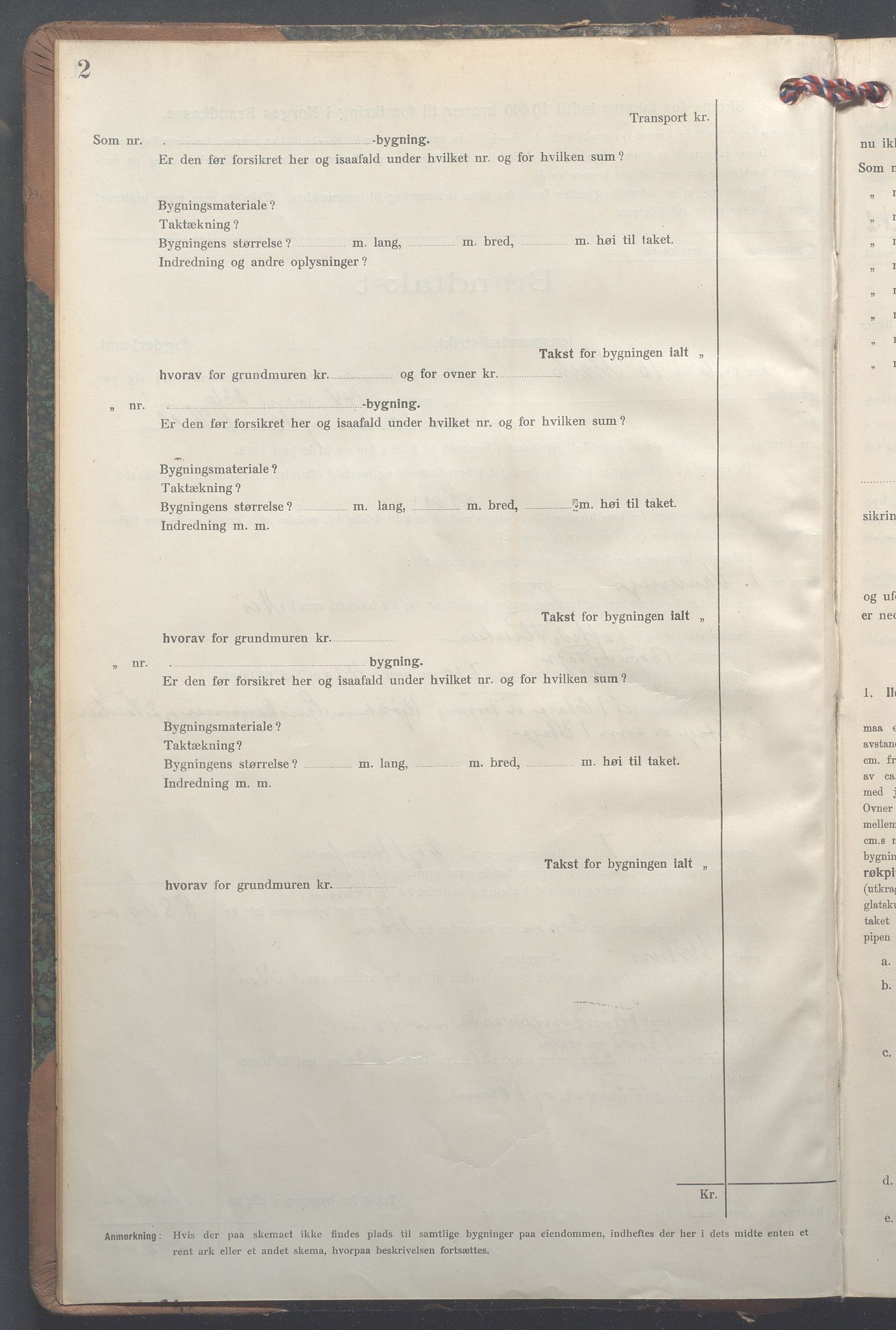 Lensmennene i Aker, OBA/A-10133/F/Fc/L0017: Branntakstprotokoll, 1916-1921, p. 2