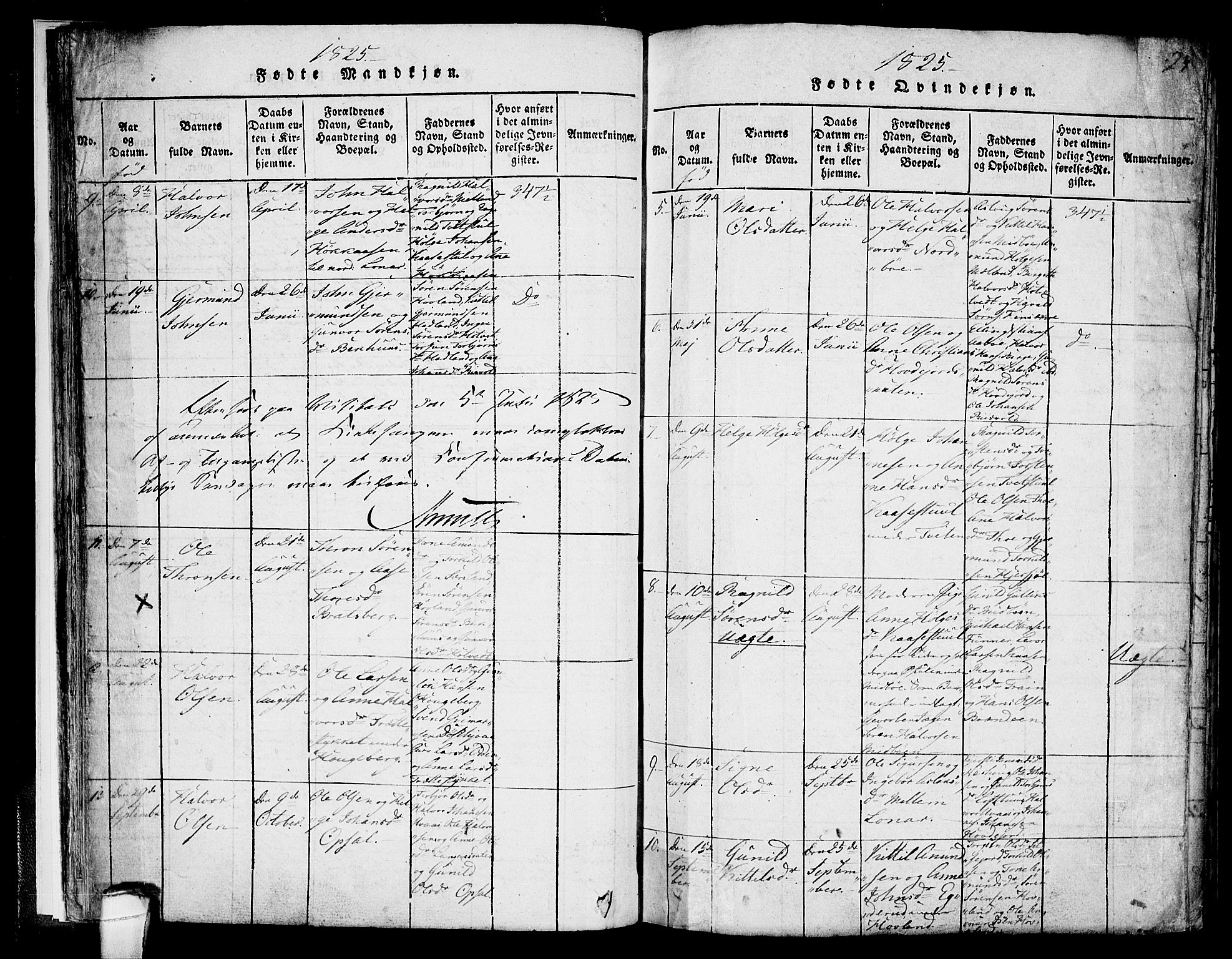 Hjartdal kirkebøker, AV/SAKO-A-270/F/Fa/L0007: Parish register (official) no. I 7, 1815-1843, p. 23