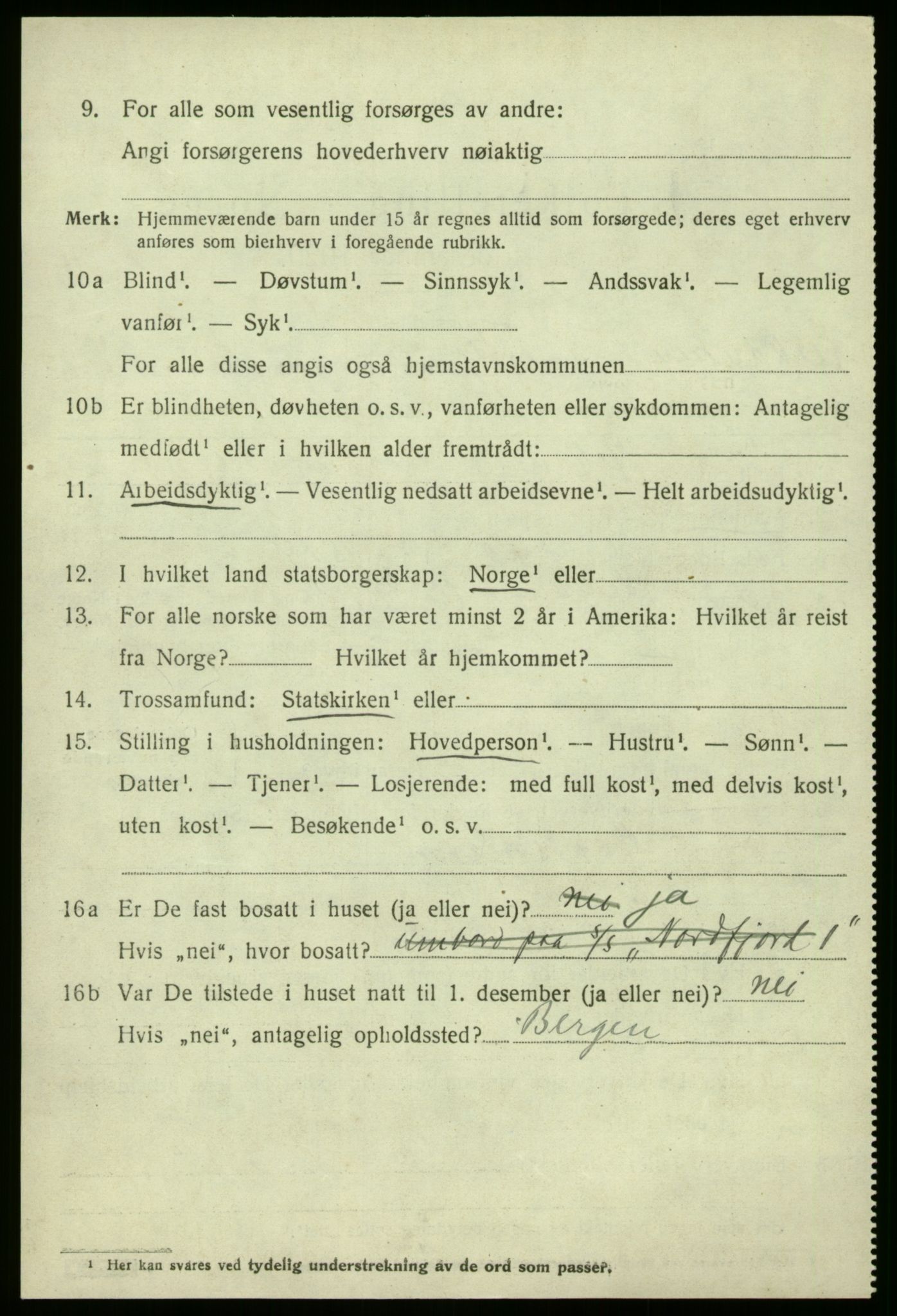 SAB, 1920 census for Leikanger, 1920, p. 2935