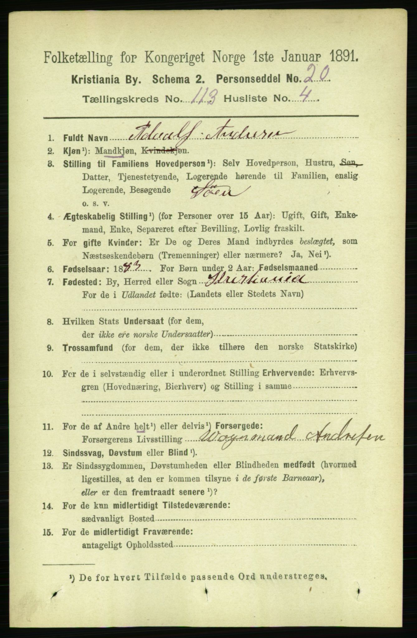 RA, 1891 census for 0301 Kristiania, 1891, p. 59927