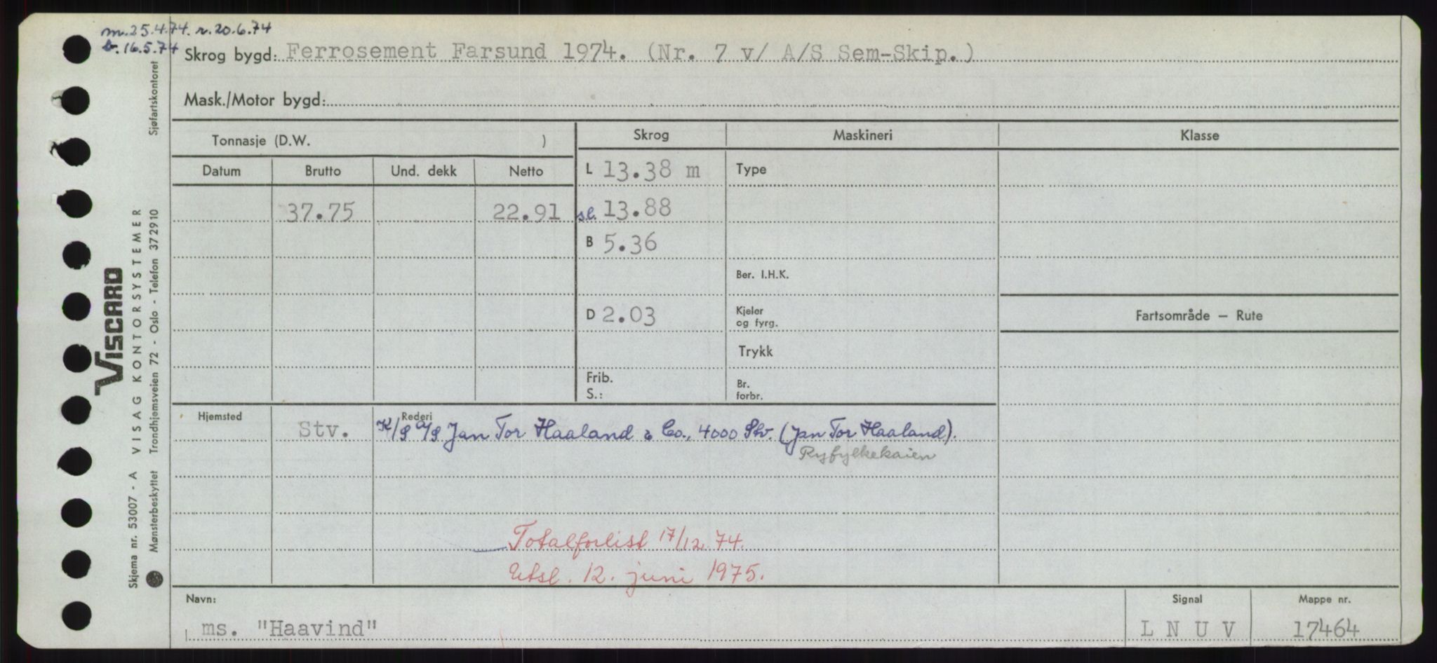 Sjøfartsdirektoratet med forløpere, Skipsmålingen, AV/RA-S-1627/H/Hd/L0017: Fartøy, Holi-Hå, p. 577