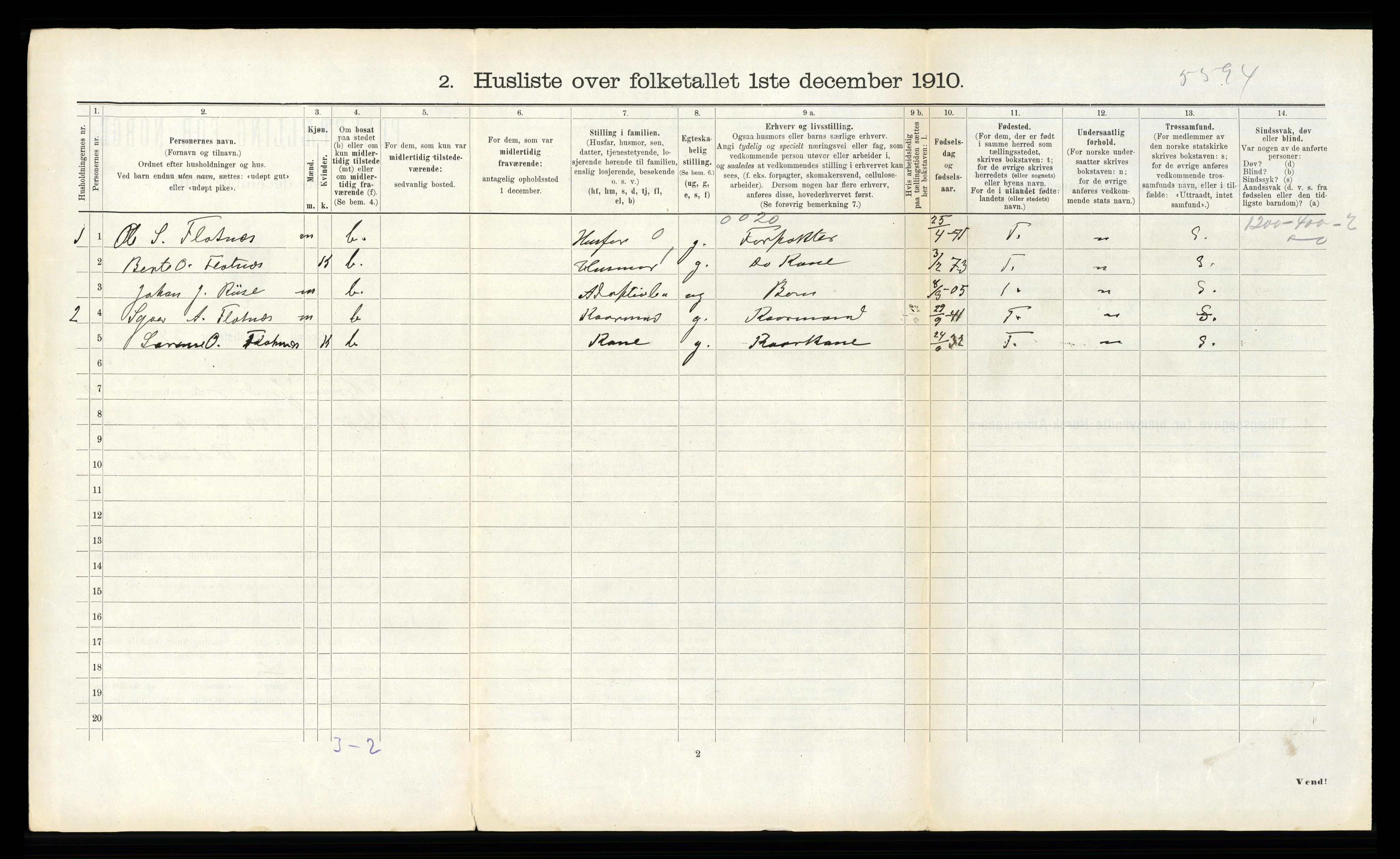 RA, 1910 census for Hjørundfjord, 1910, p. 551