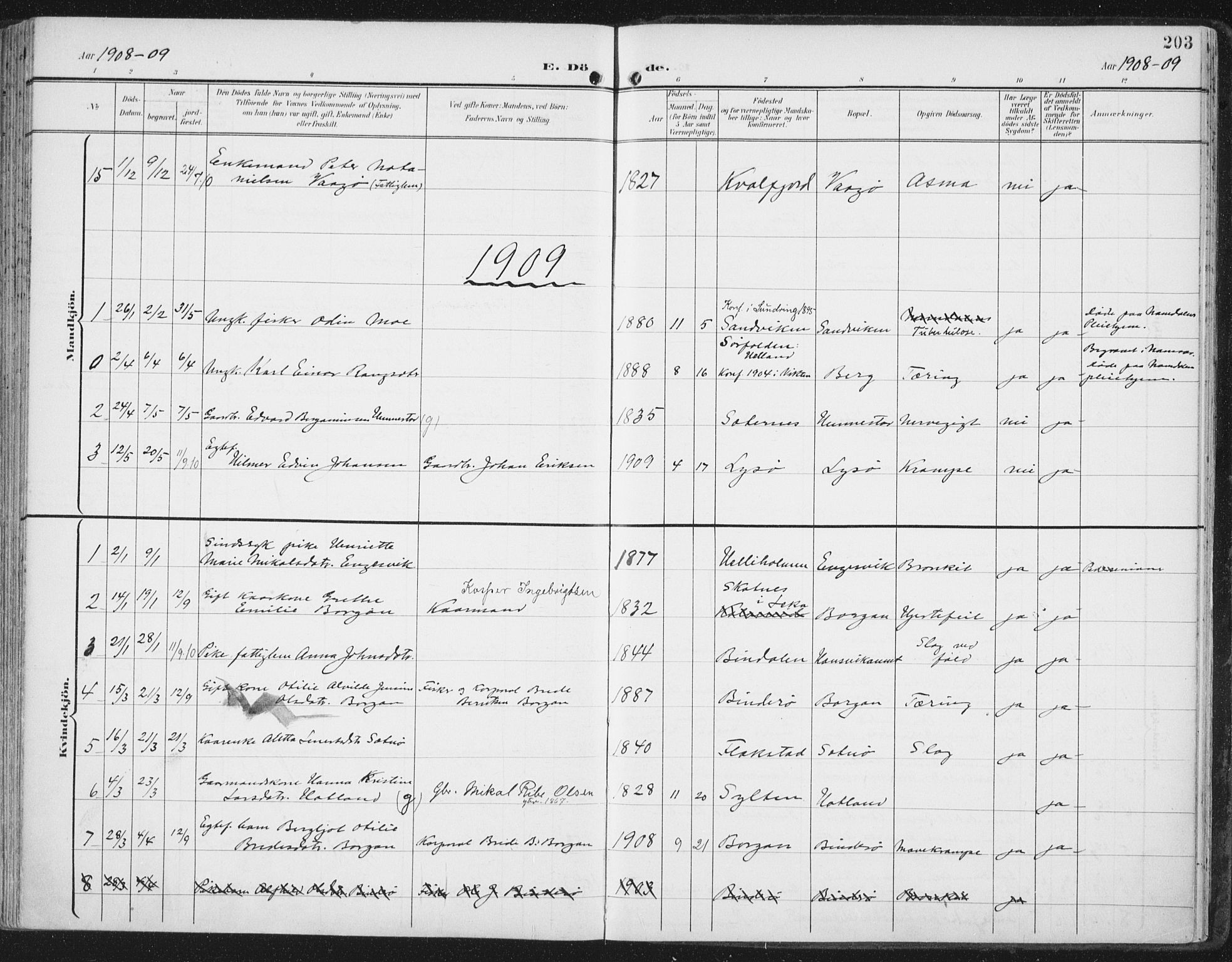 Ministerialprotokoller, klokkerbøker og fødselsregistre - Nord-Trøndelag, SAT/A-1458/786/L0688: Parish register (official) no. 786A04, 1899-1912, p. 203