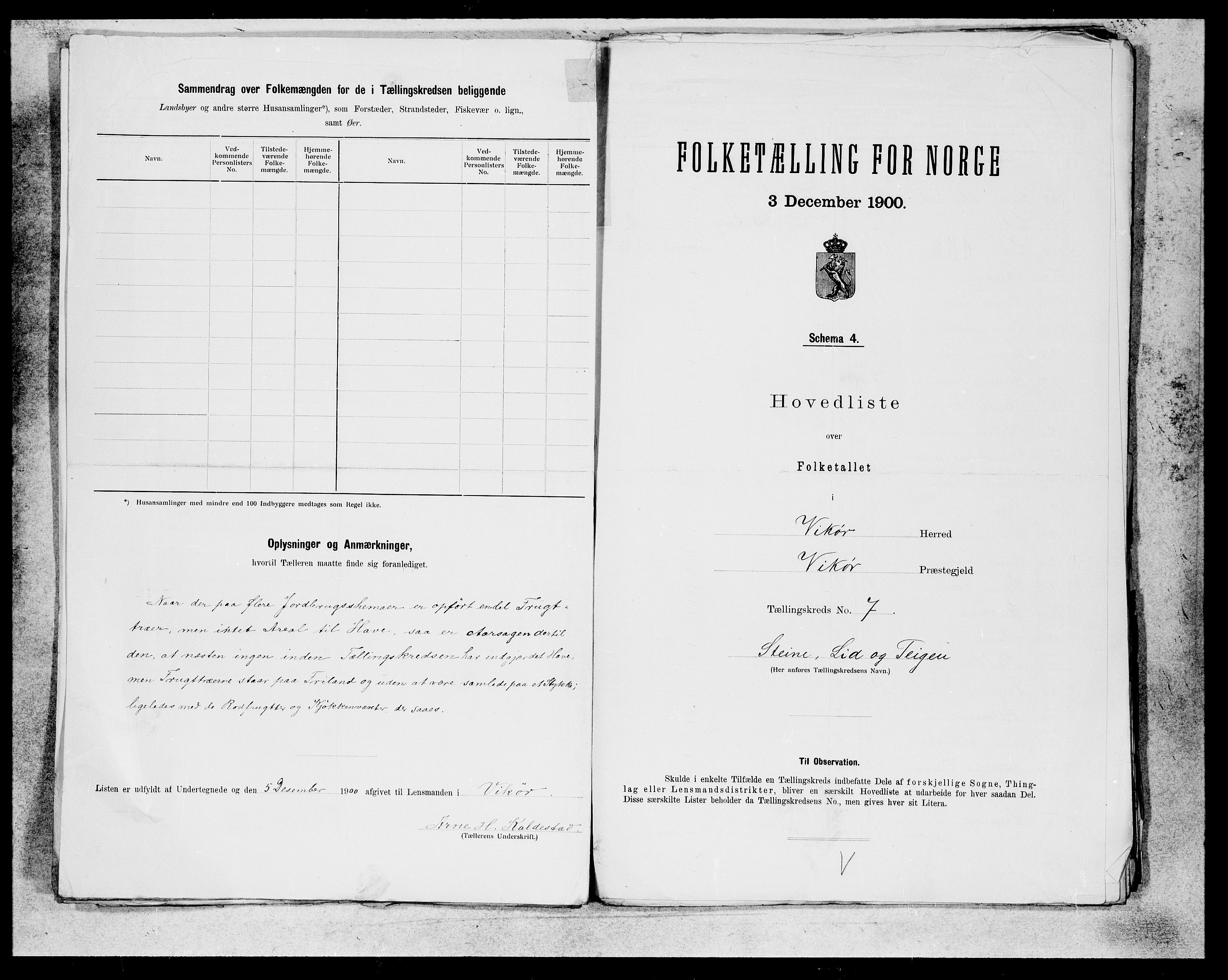 SAB, 1900 census for Kvam, 1900, p. 13