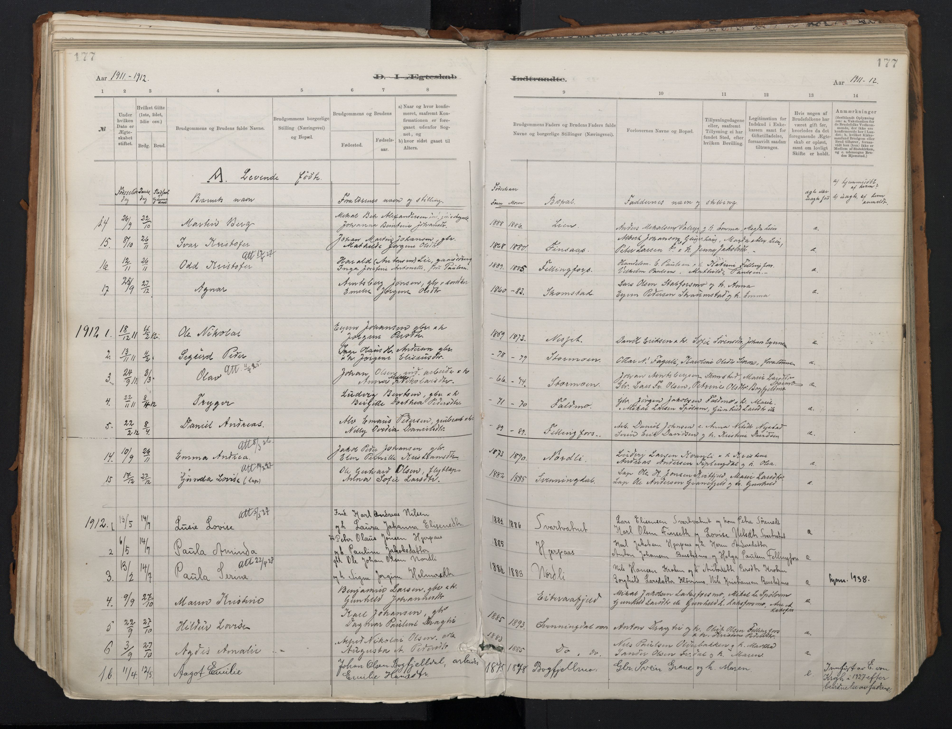 Ministerialprotokoller, klokkerbøker og fødselsregistre - Nordland, SAT/A-1459/824/L0338: Parish register (official) no. 824A01, 1880-1915, p. 177