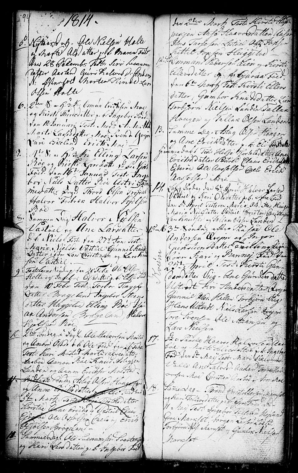 Gjerstad sokneprestkontor, SAK/1111-0014/F/Fb/Fba/L0001: Parish register (copy) no. B 1, 1797-1816, p. 94-95