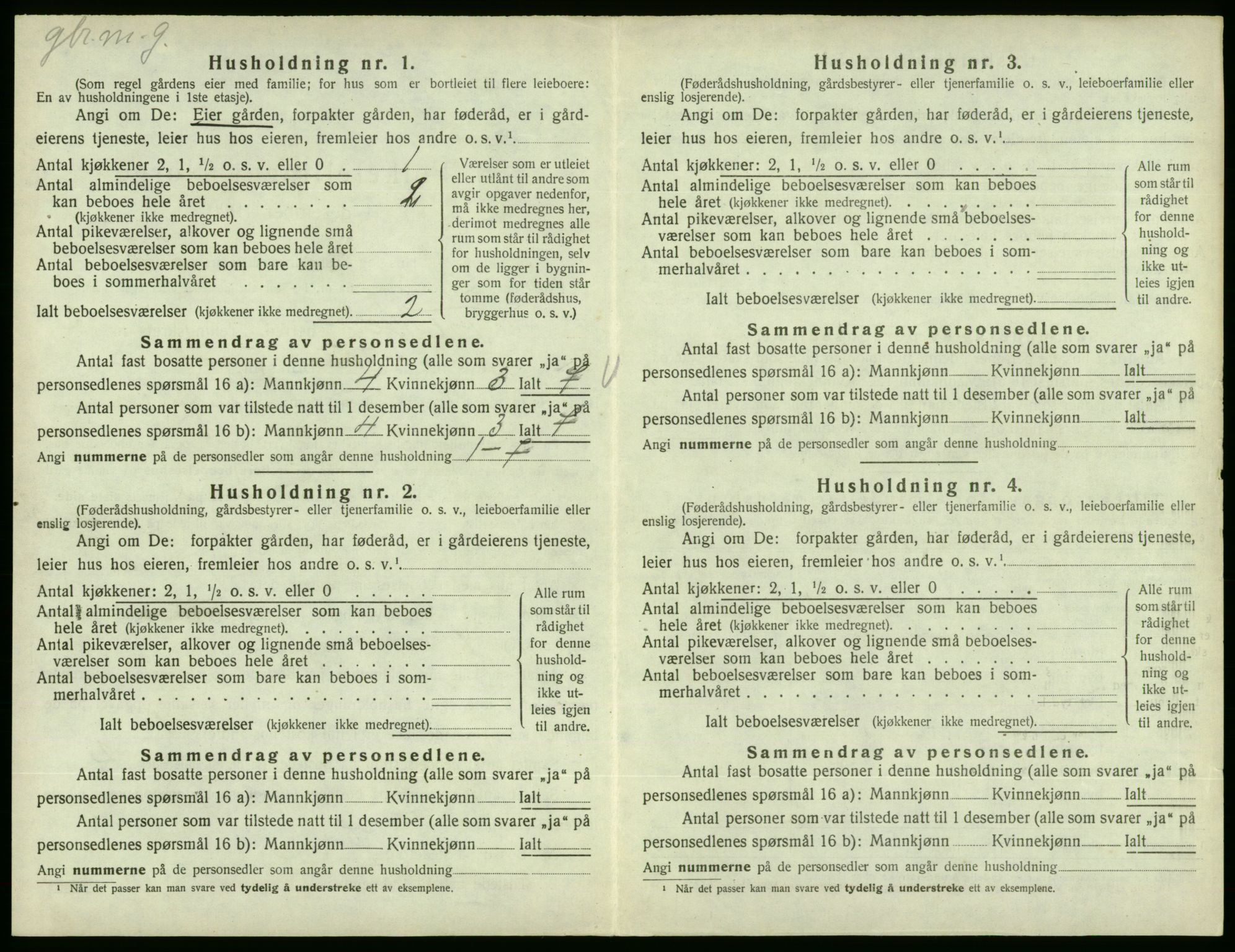 SAB, 1920 census for Fjelberg, 1920, p. 123