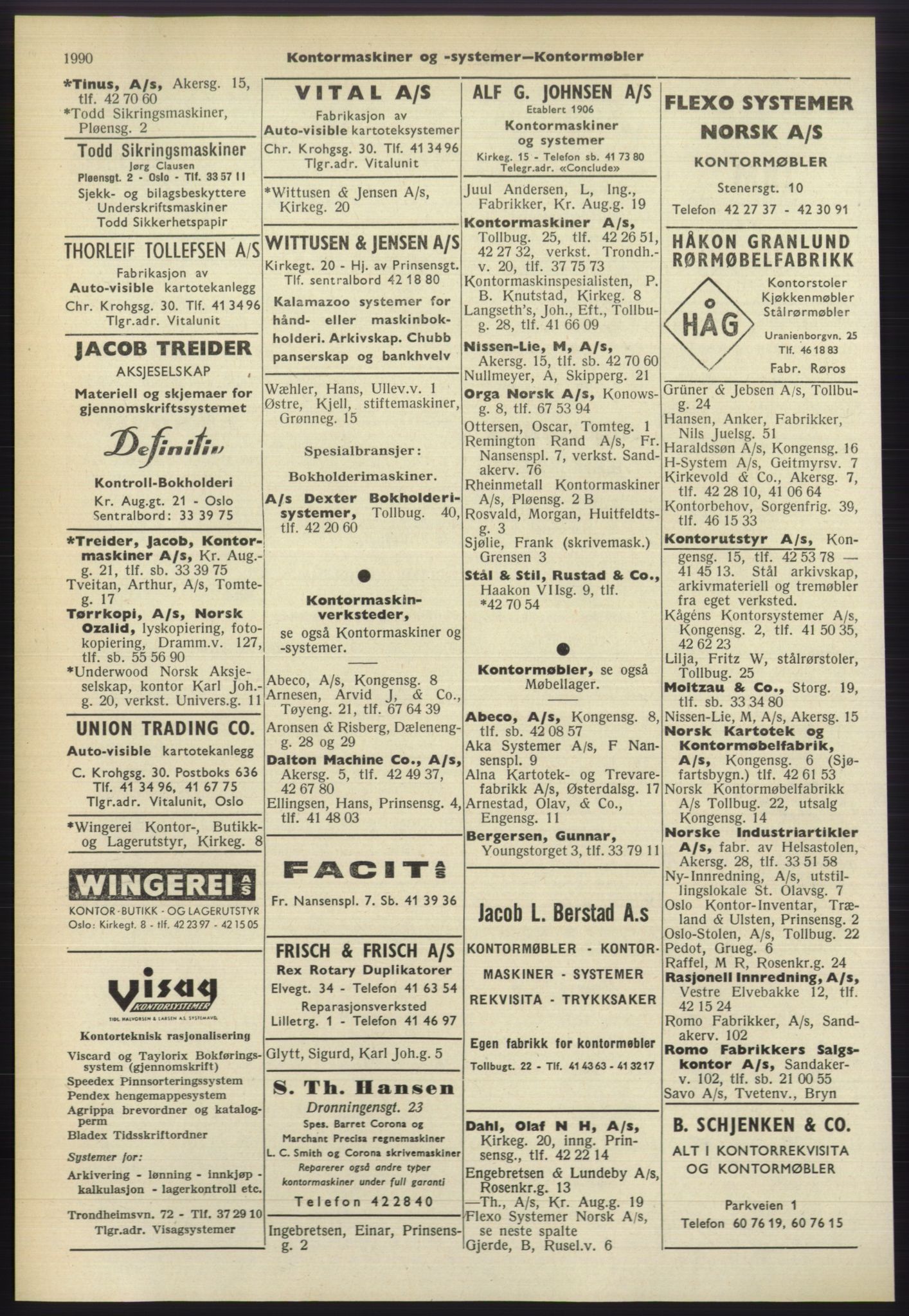 Kristiania/Oslo adressebok, PUBL/-, 1960-1961, p. 1990