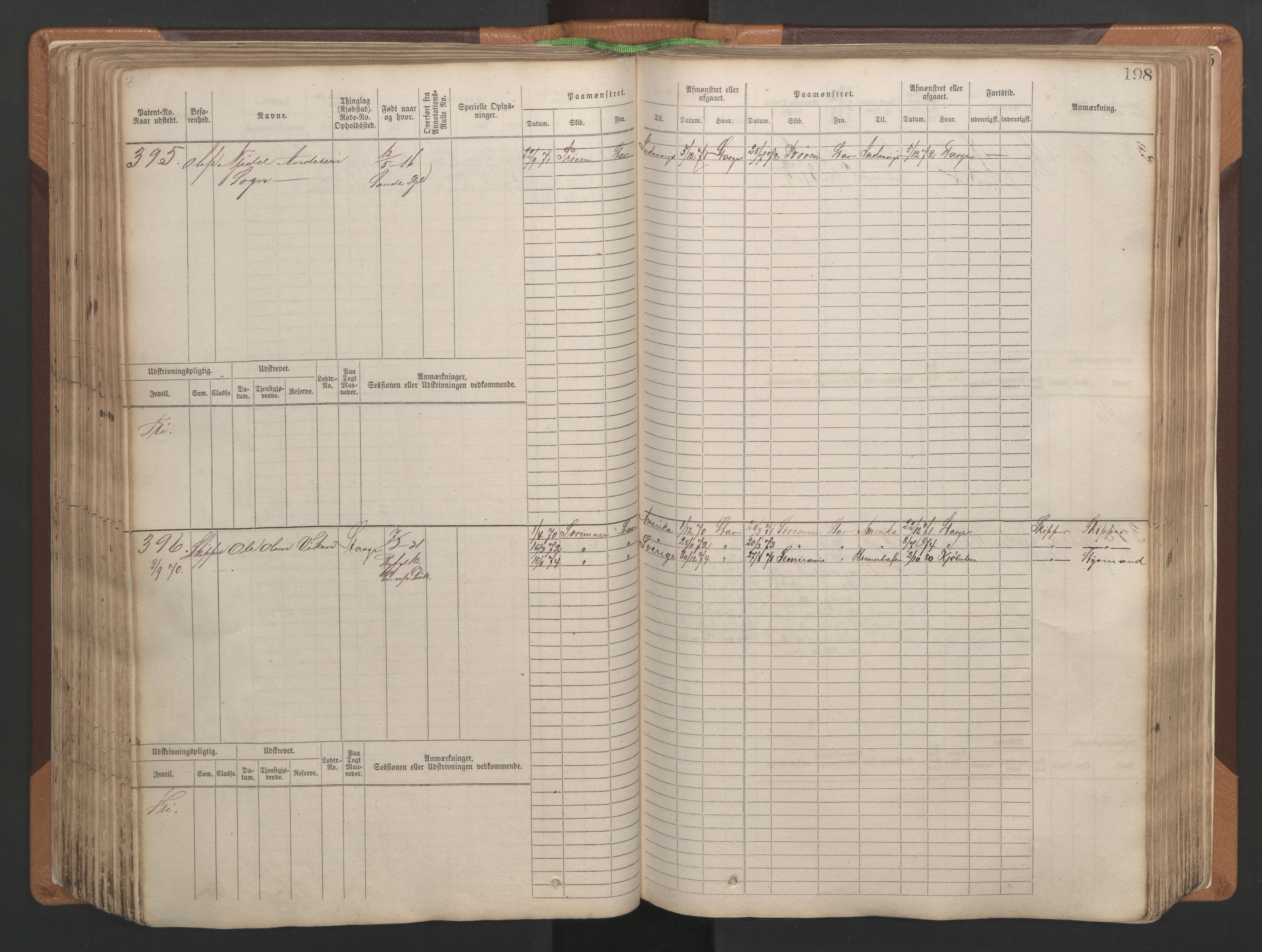 Stavanger sjømannskontor, AV/SAST-A-102006/F/Fb/Fbb/L0004: Sjøfartshovedrulle, patentnr. 1-792 (del 1), 1869-1880, p. 202