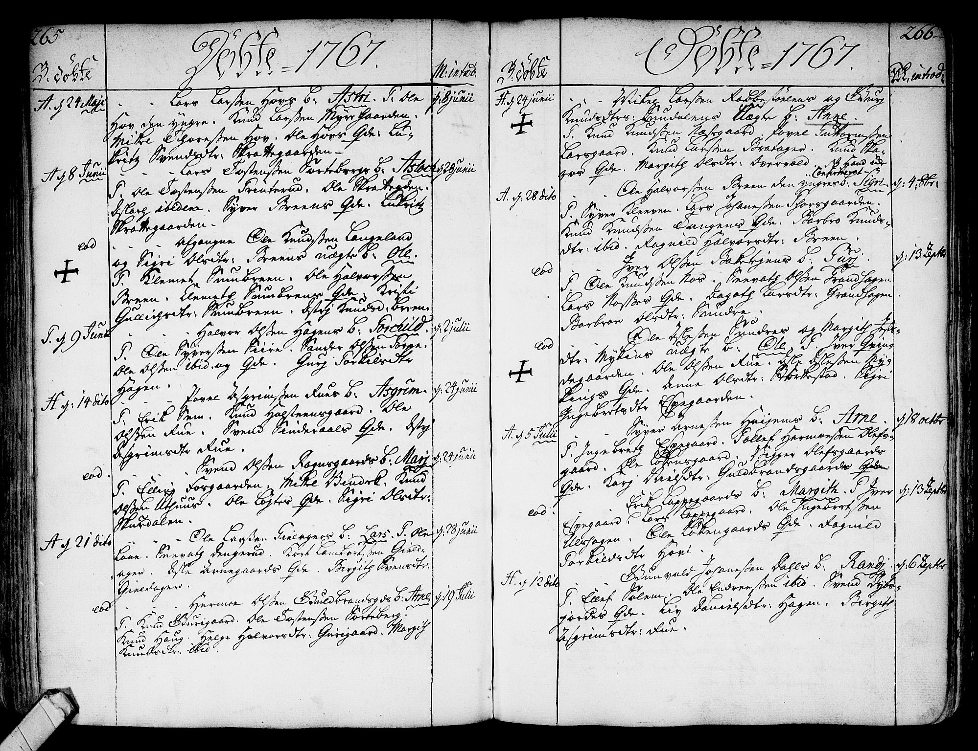 Ål kirkebøker, AV/SAKO-A-249/F/Fa/L0001: Parish register (official) no. I 1, 1744-1769, p. 265-266