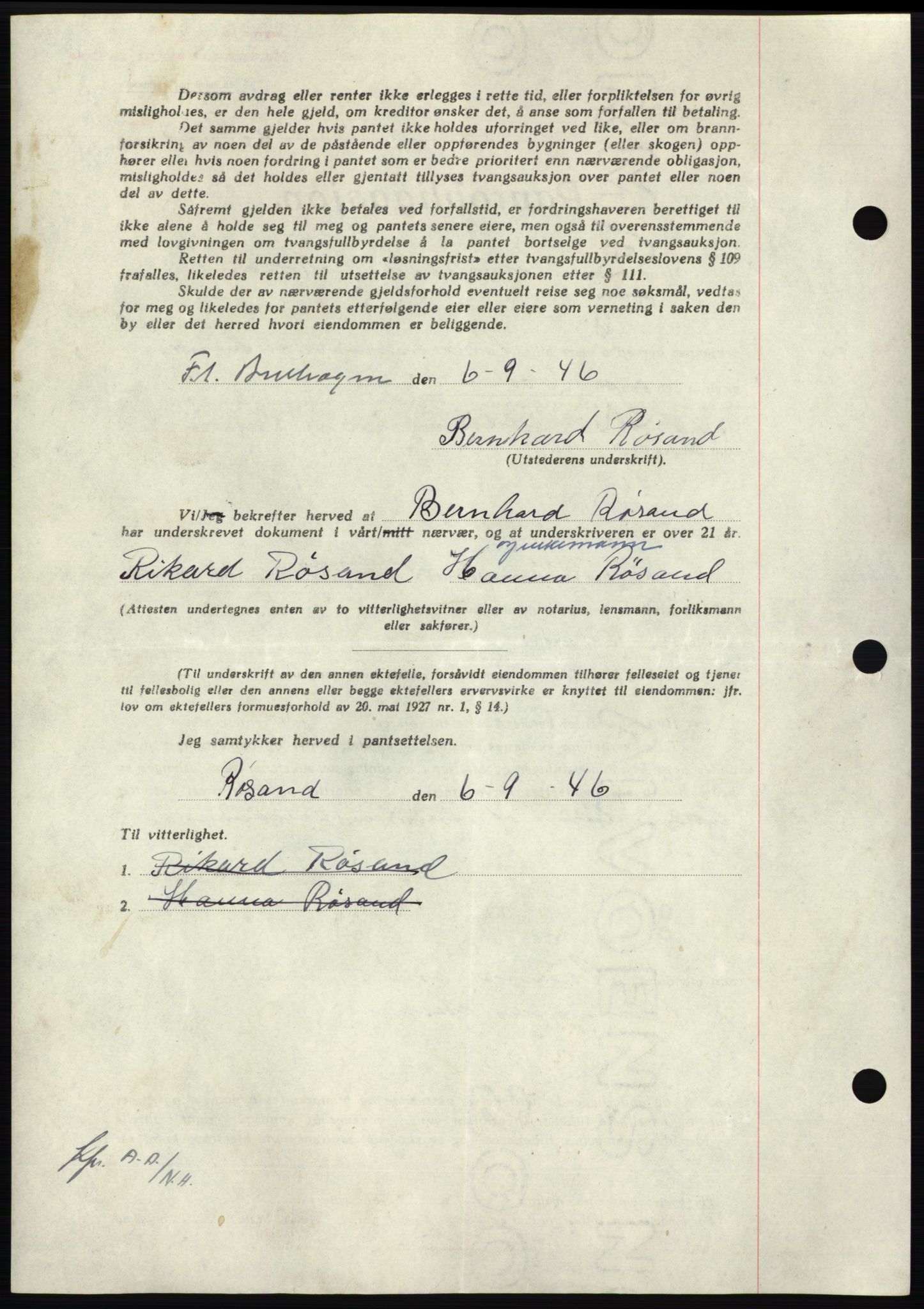 Nordmøre sorenskriveri, AV/SAT-A-4132/1/2/2Ca: Mortgage book no. B94, 1946-1946, Diary no: : 1840/1946