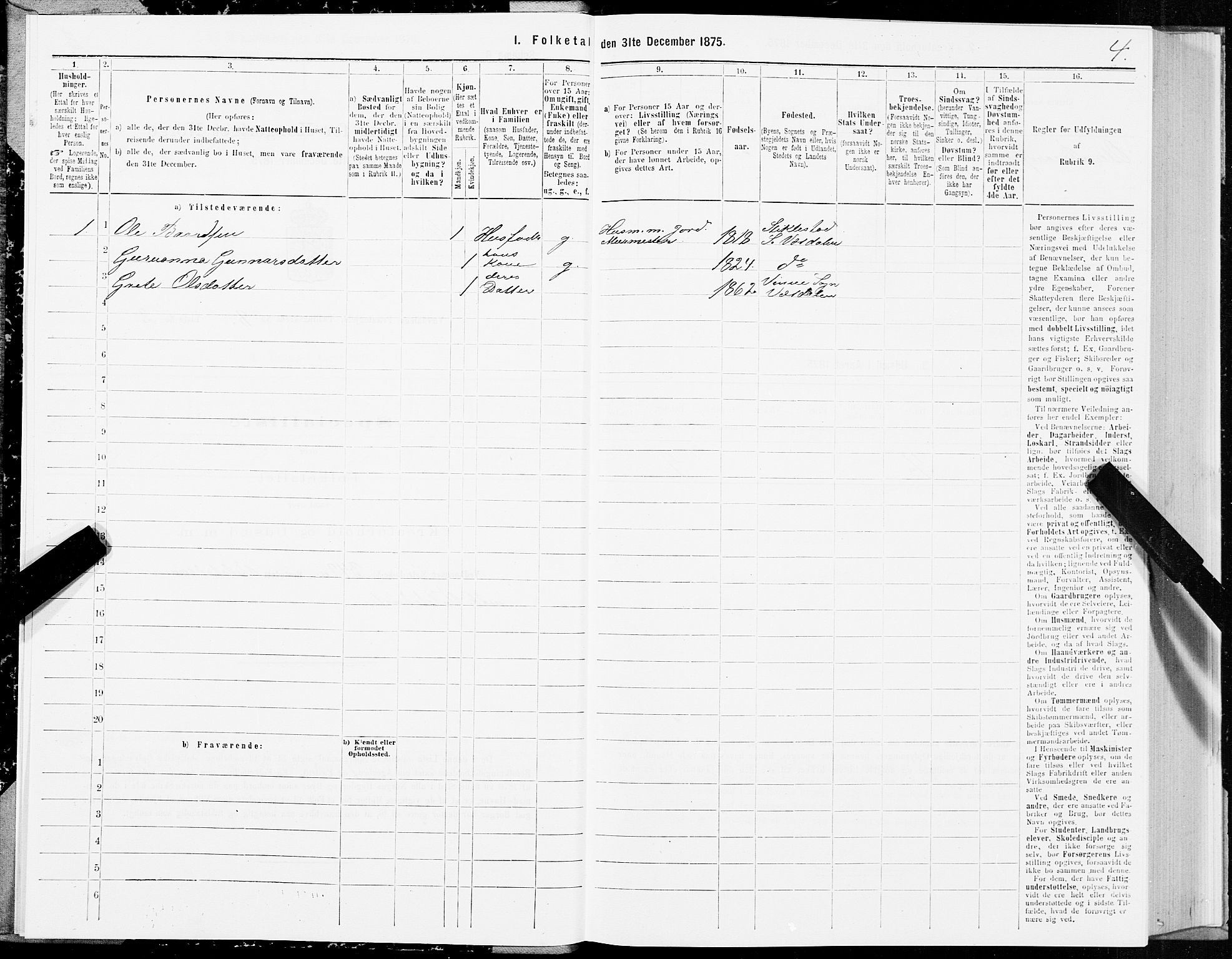 SAT, 1875 census for 1721P Verdal, 1875, p. 5004