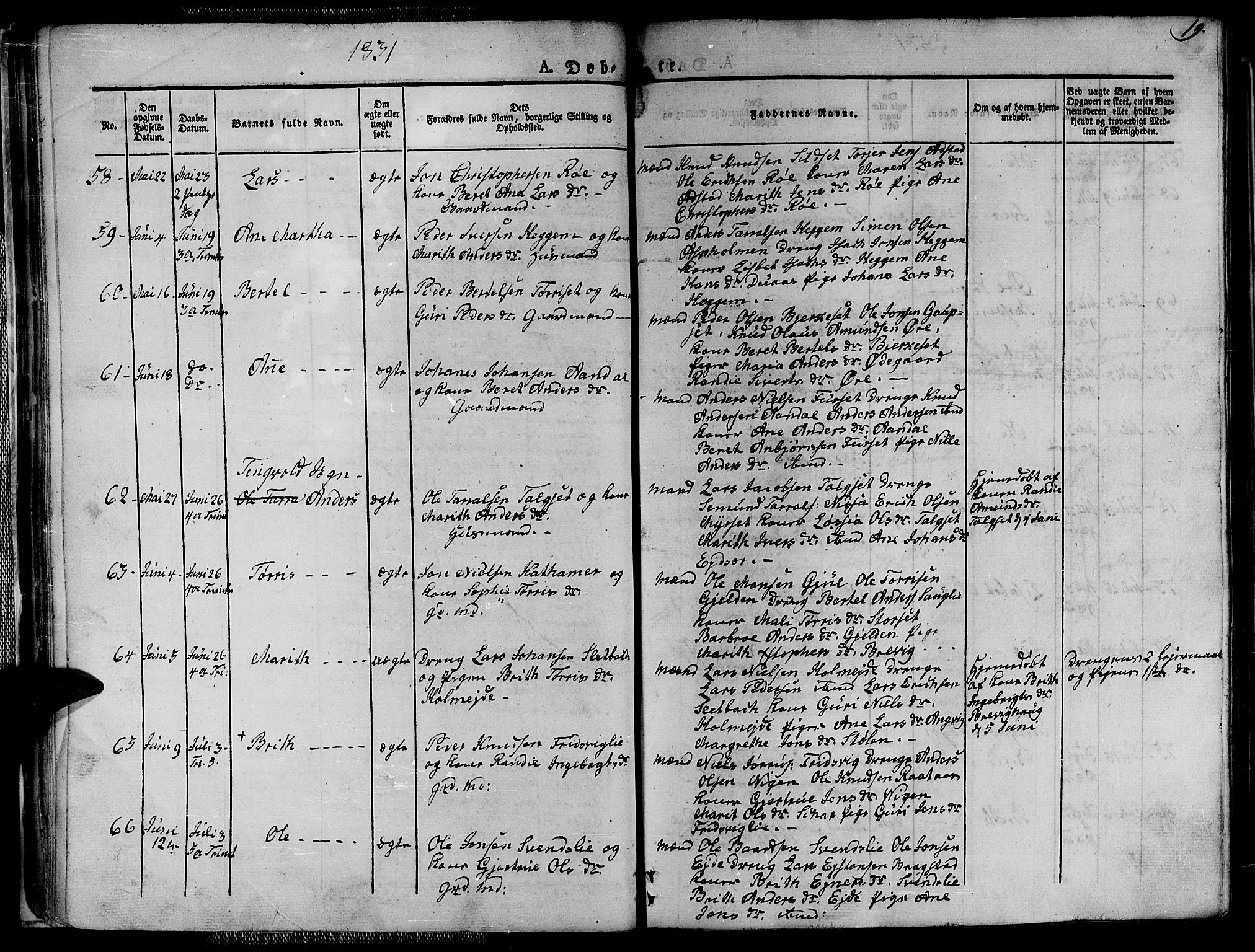 Ministerialprotokoller, klokkerbøker og fødselsregistre - Møre og Romsdal, SAT/A-1454/586/L0983: Parish register (official) no. 586A09, 1829-1843, p. 19