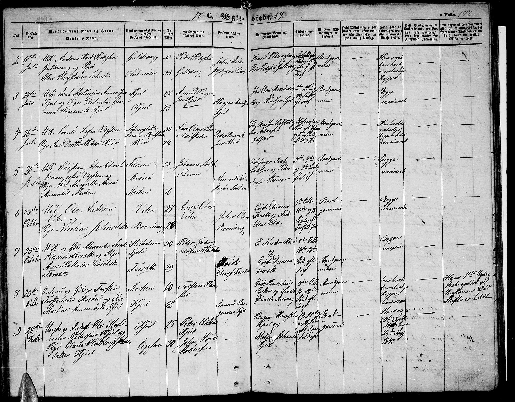 Ministerialprotokoller, klokkerbøker og fødselsregistre - Nordland, AV/SAT-A-1459/816/L0251: Parish register (copy) no. 816C01, 1852-1870, p. 177