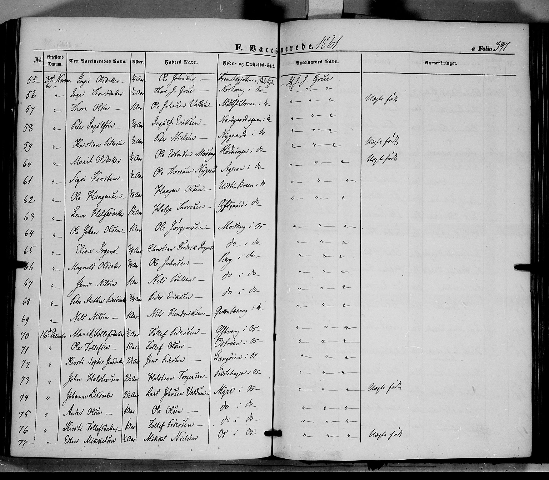 Tolga prestekontor, AV/SAH-PREST-062/K/L0006: Parish register (official) no. 6, 1852-1876, p. 397