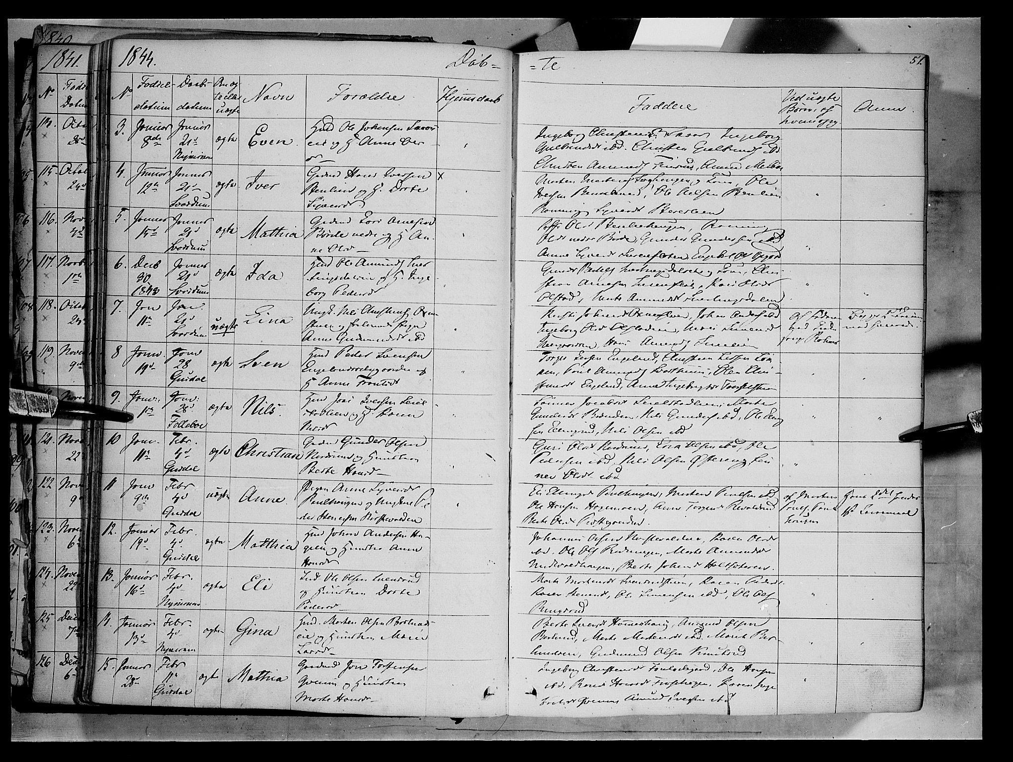 Gausdal prestekontor, AV/SAH-PREST-090/H/Ha/Haa/L0007: Parish register (official) no. 7, 1840-1850, p. 51