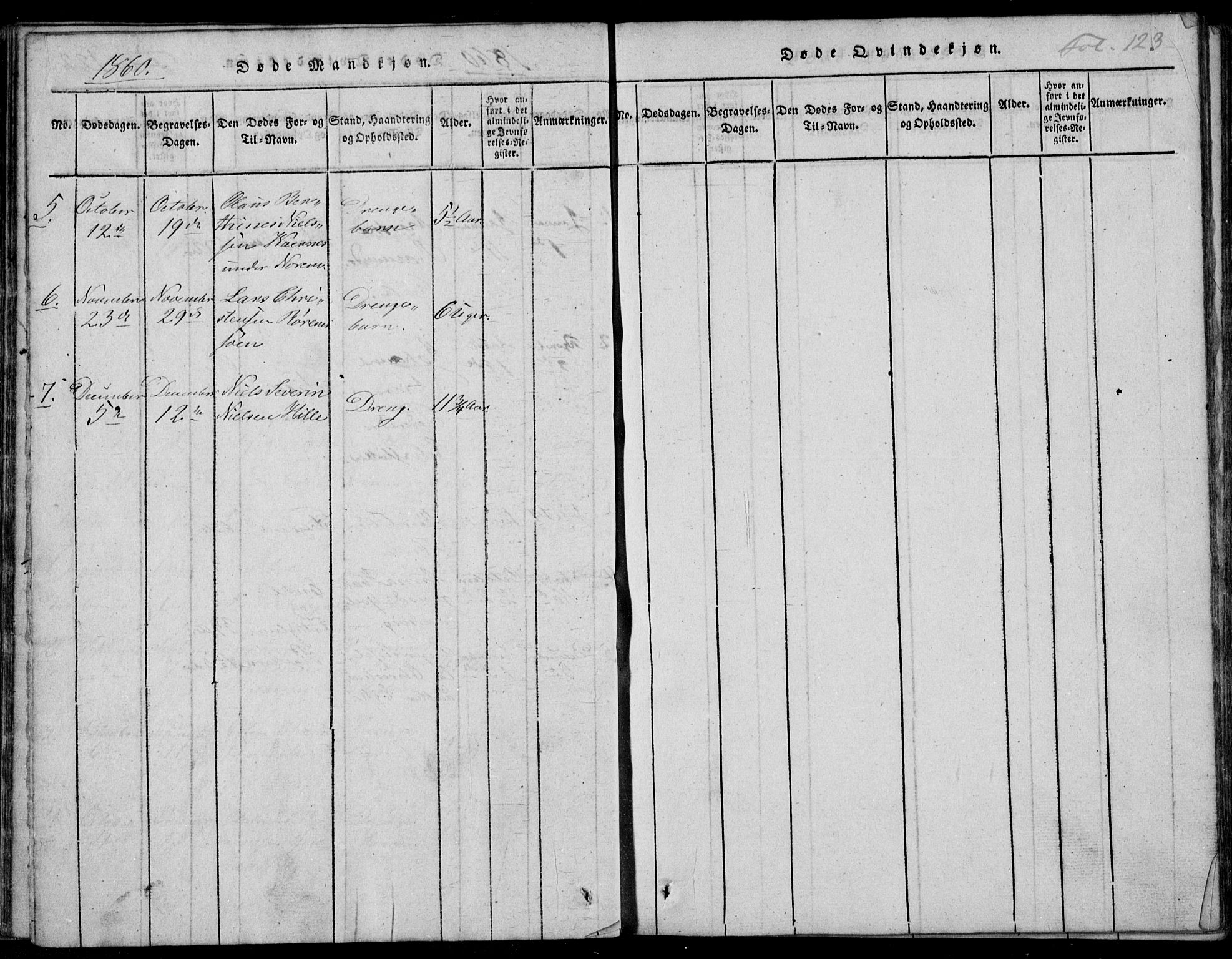 Nedstrand sokneprestkontor, AV/SAST-A-101841/01/IV: Parish register (official) no. A 7, 1816-1870, p. 123