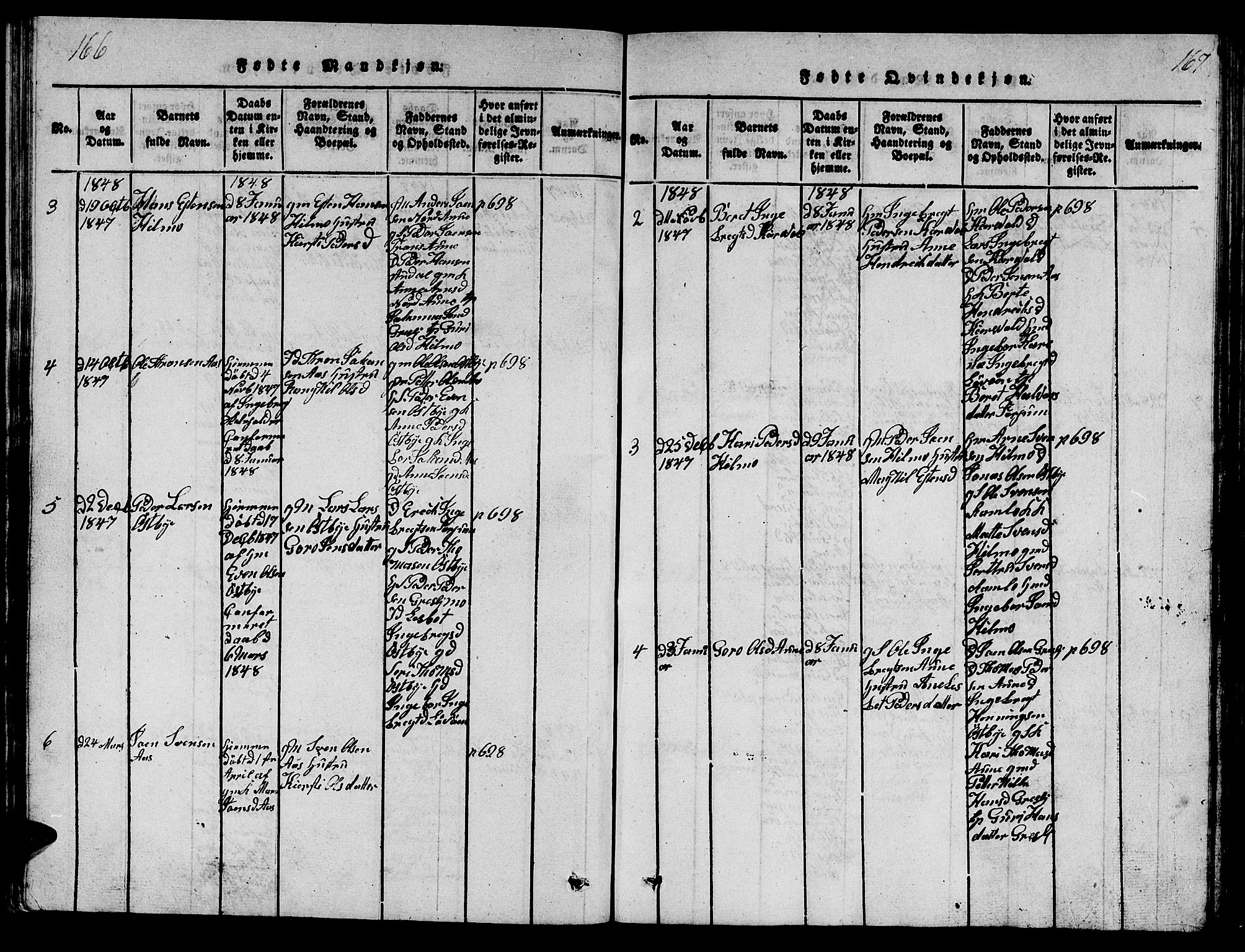 Ministerialprotokoller, klokkerbøker og fødselsregistre - Sør-Trøndelag, AV/SAT-A-1456/698/L1164: Parish register (copy) no. 698C01, 1816-1861, p. 166-167