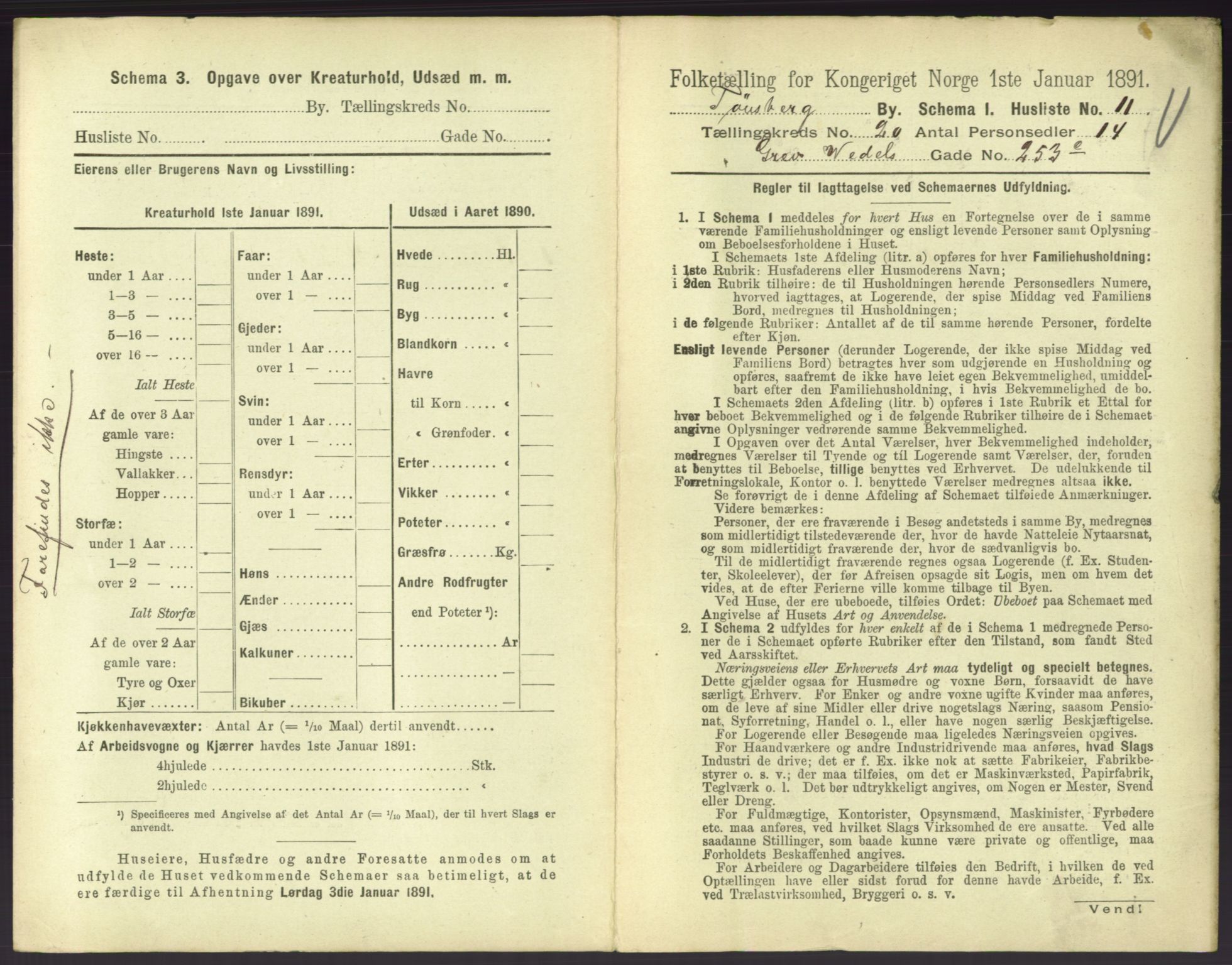 RA, 1891 census for 0705 Tønsberg, 1891, p. 698