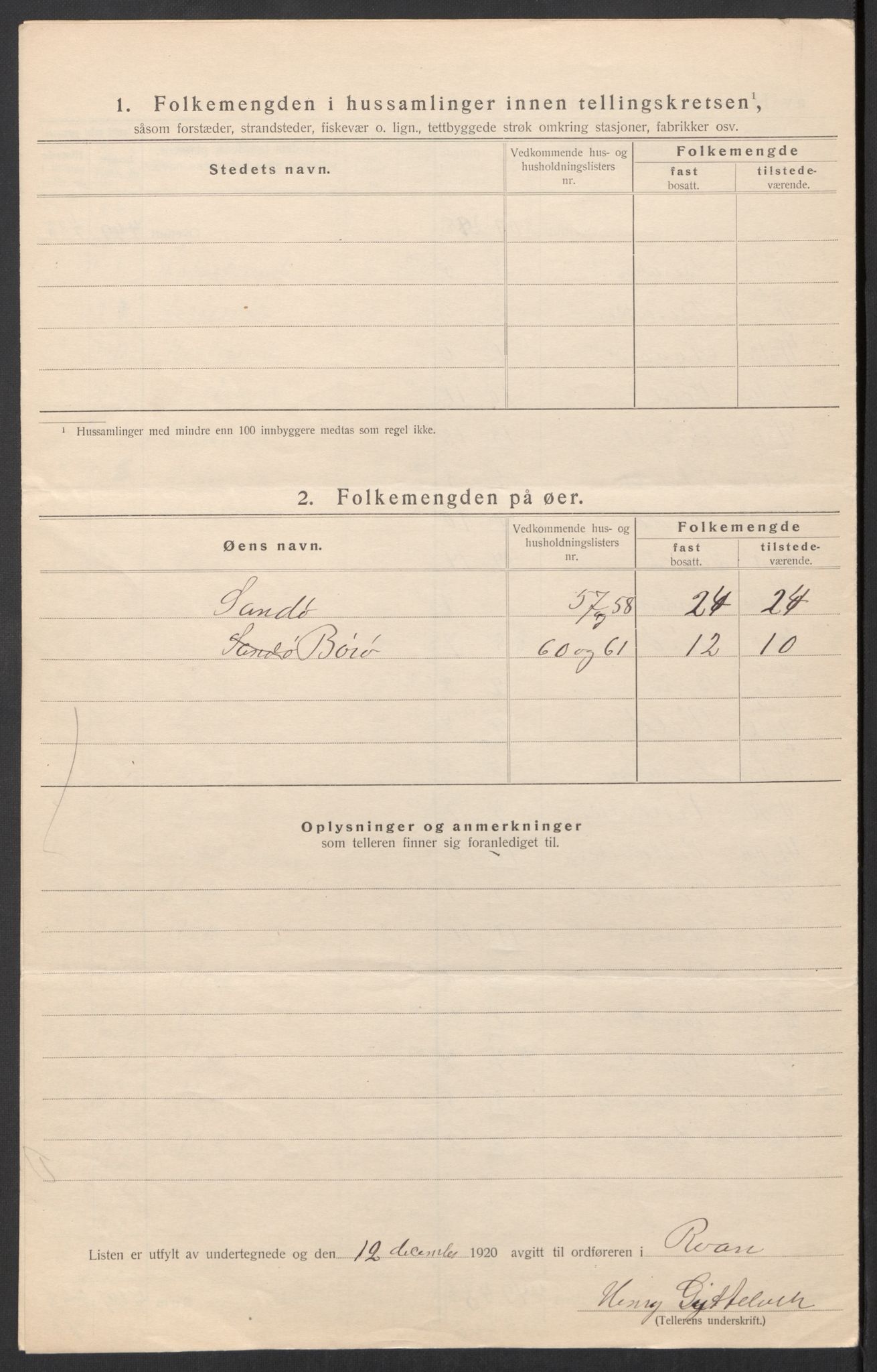 SAT, 1920 census for Roan, 1920, p. 9