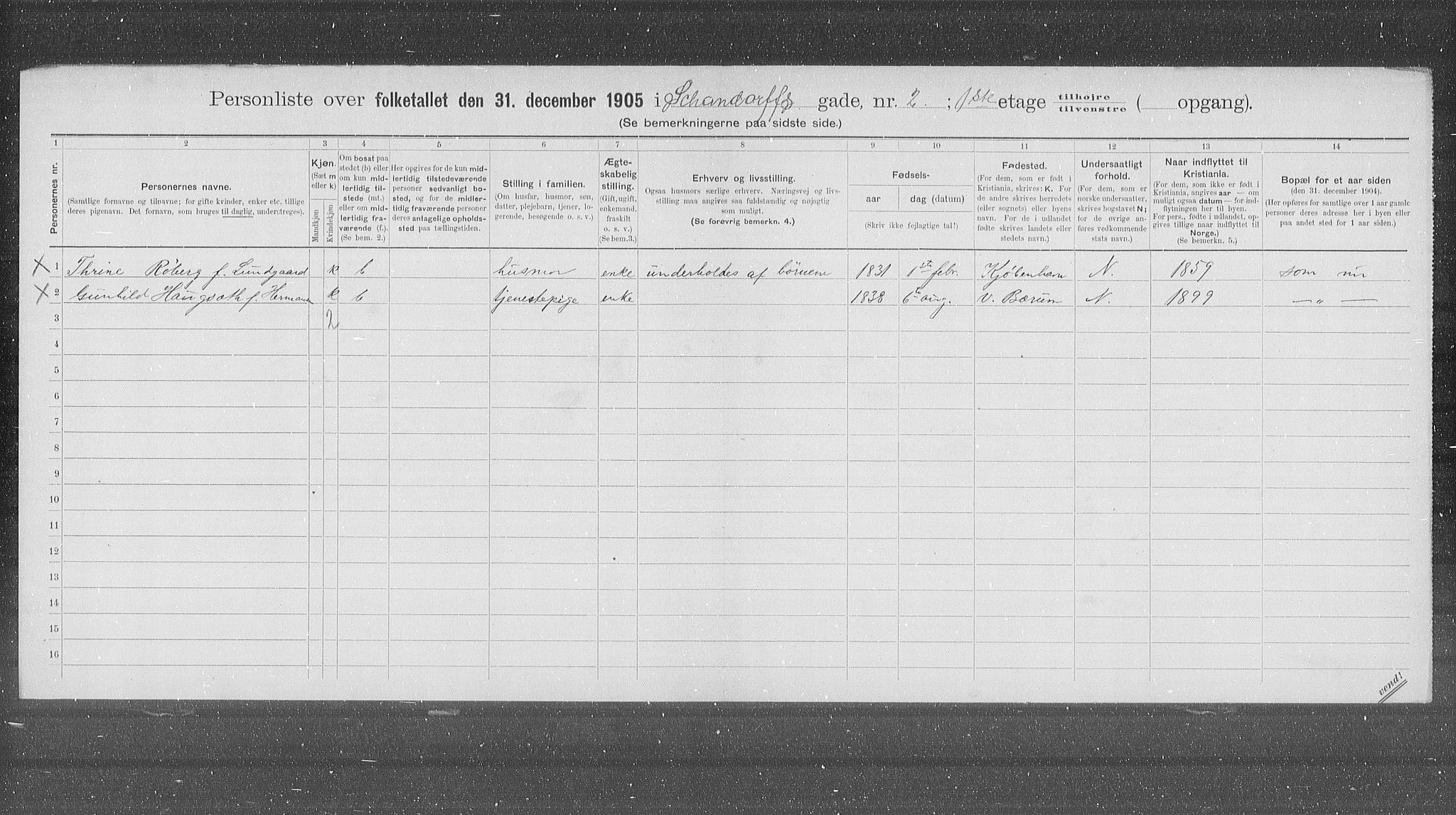 OBA, Municipal Census 1905 for Kristiania, 1905, p. 46529