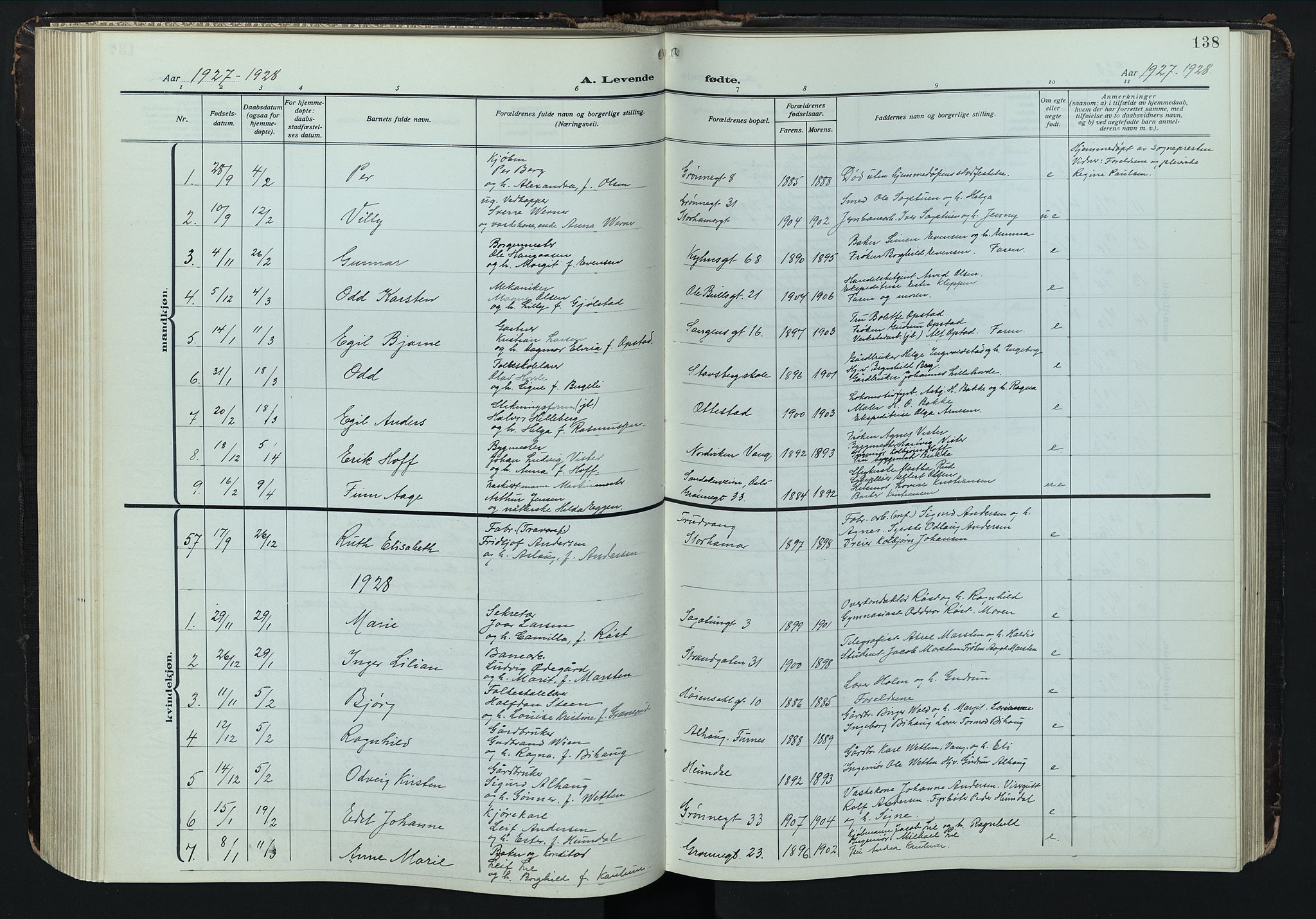 Hamar prestekontor, AV/SAH-DOMPH-002/H/Ha/Hab/L0004: Parish register (copy) no. 4, 1915-1942, p. 138