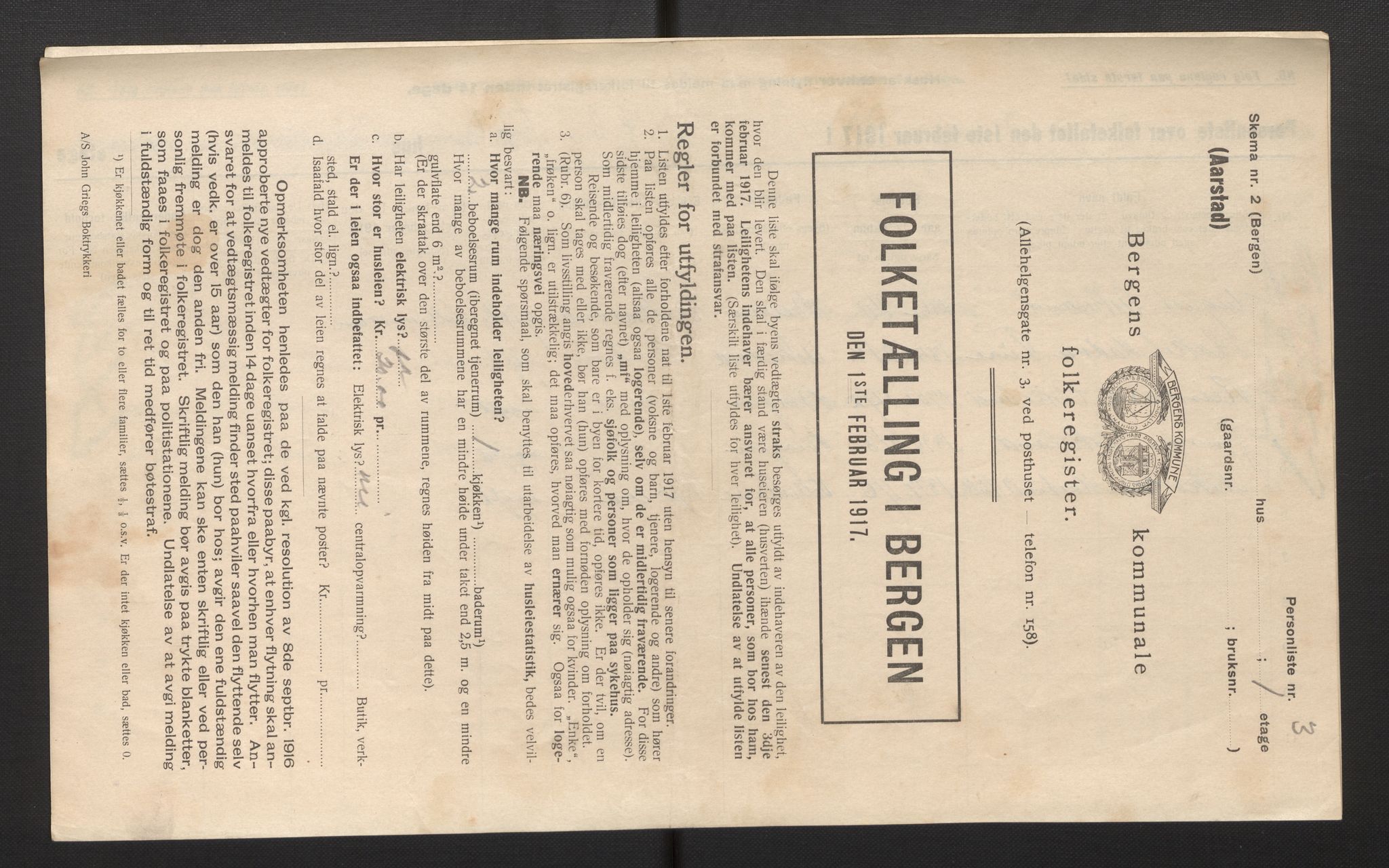 SAB, Municipal Census 1917 for Bergen, 1917, p. 49483