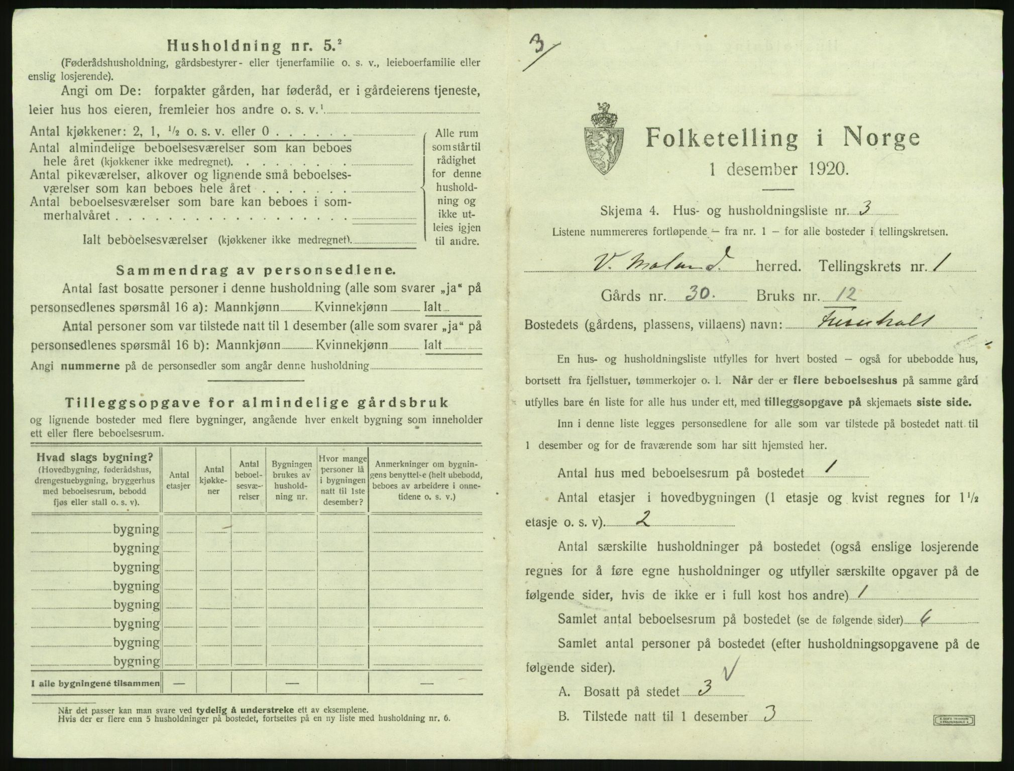 SAK, 1920 census for Vestre Moland, 1920, p. 47