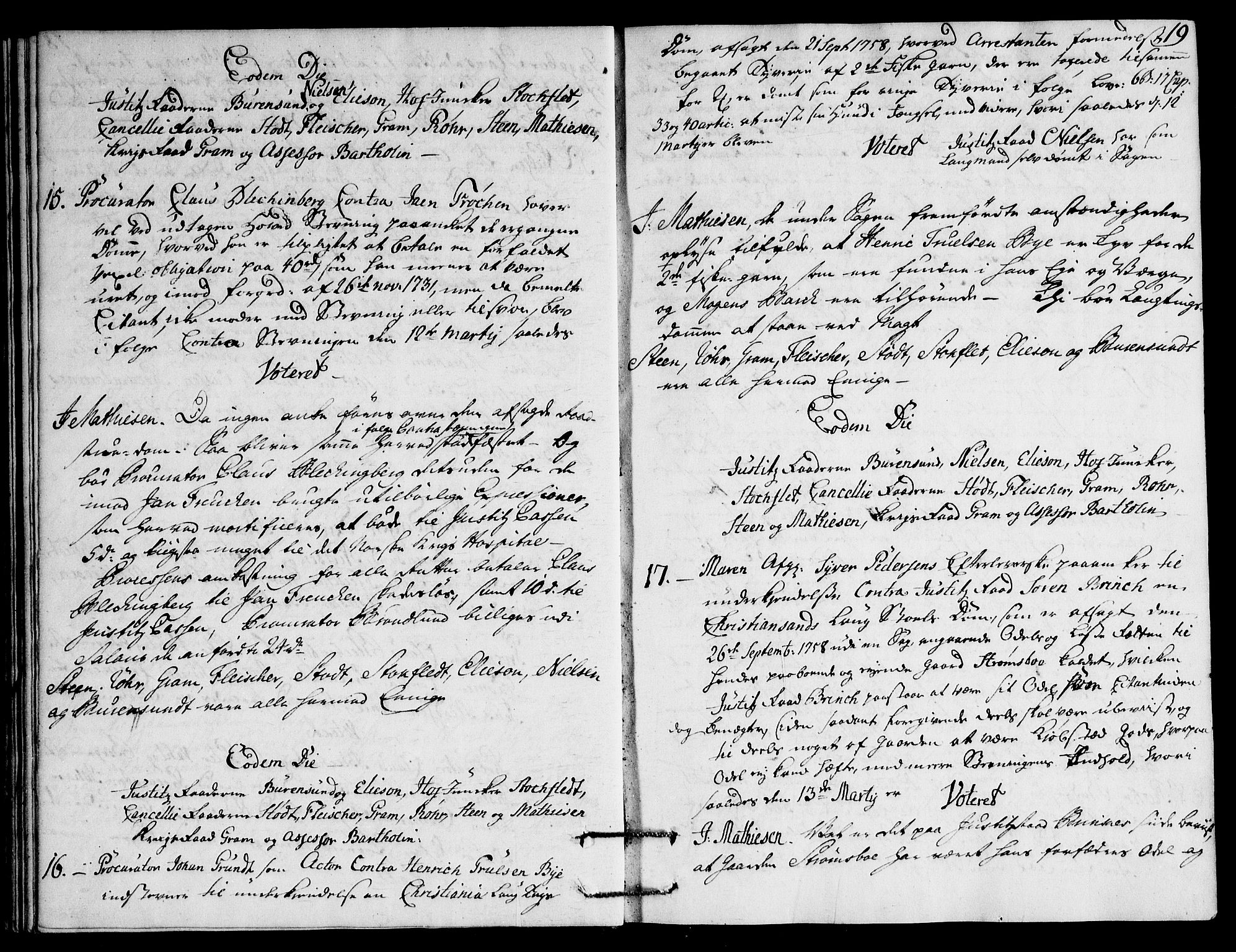 Overhoffretten 1667-1797, AV/RA-EA-2884/Ac/L0196: Voteringsprotokoll, 1759, p. 18b-19a