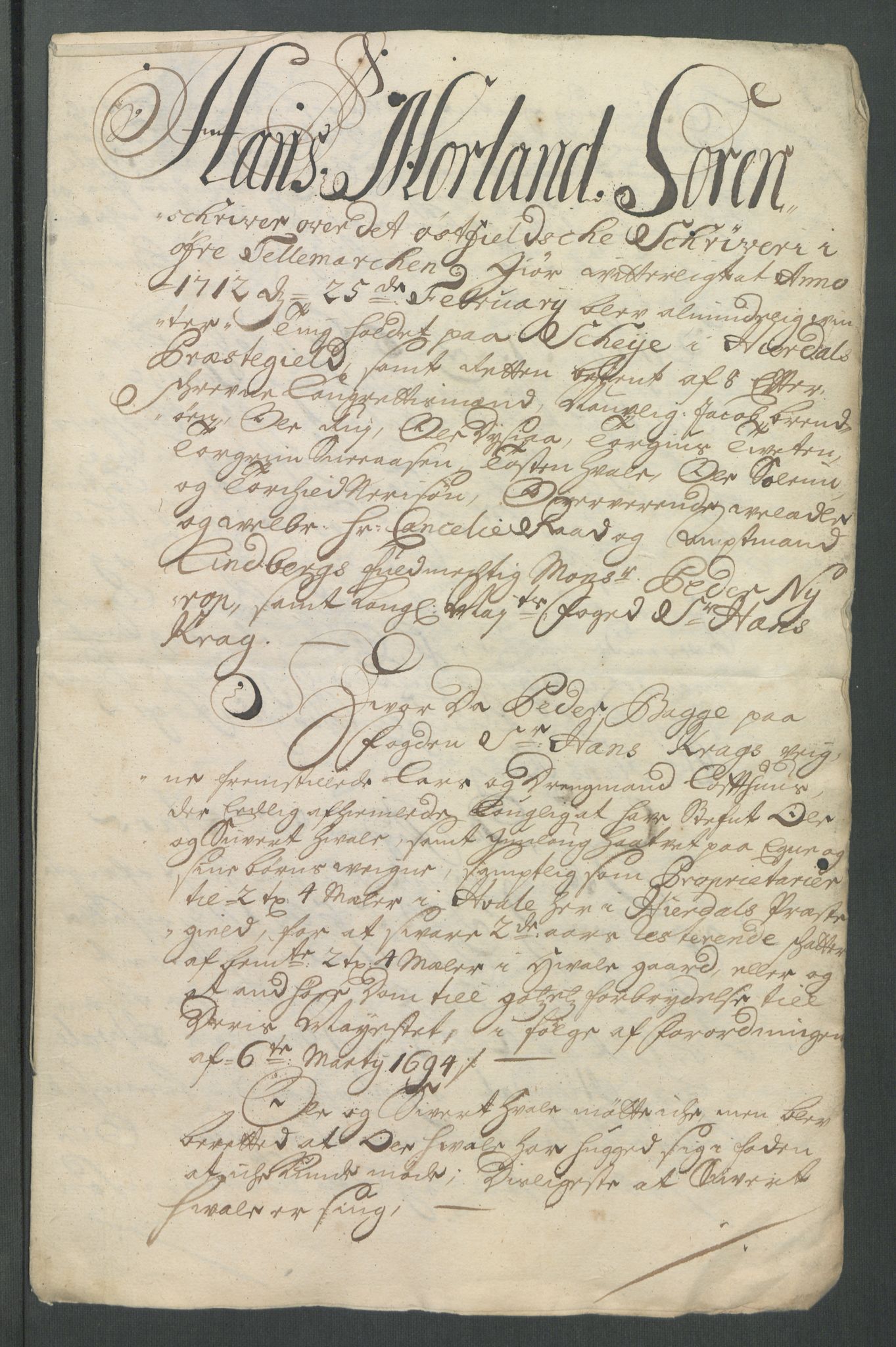 Rentekammeret inntil 1814, Reviderte regnskaper, Fogderegnskap, AV/RA-EA-4092/R36/L2123: Fogderegnskap Øvre og Nedre Telemark og Bamble, 1712, p. 372