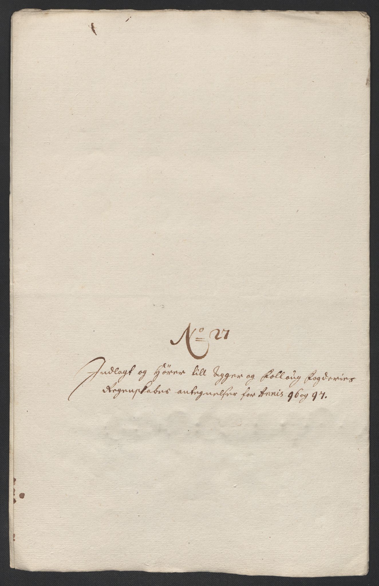 Rentekammeret inntil 1814, Reviderte regnskaper, Fogderegnskap, AV/RA-EA-4092/R10/L0440: Fogderegnskap Aker og Follo, 1696-1697, p. 554