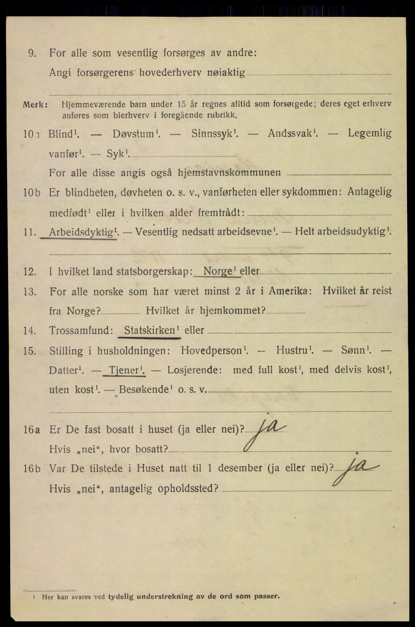 SAH, 1920 census for Hamar, 1920, p. 12704