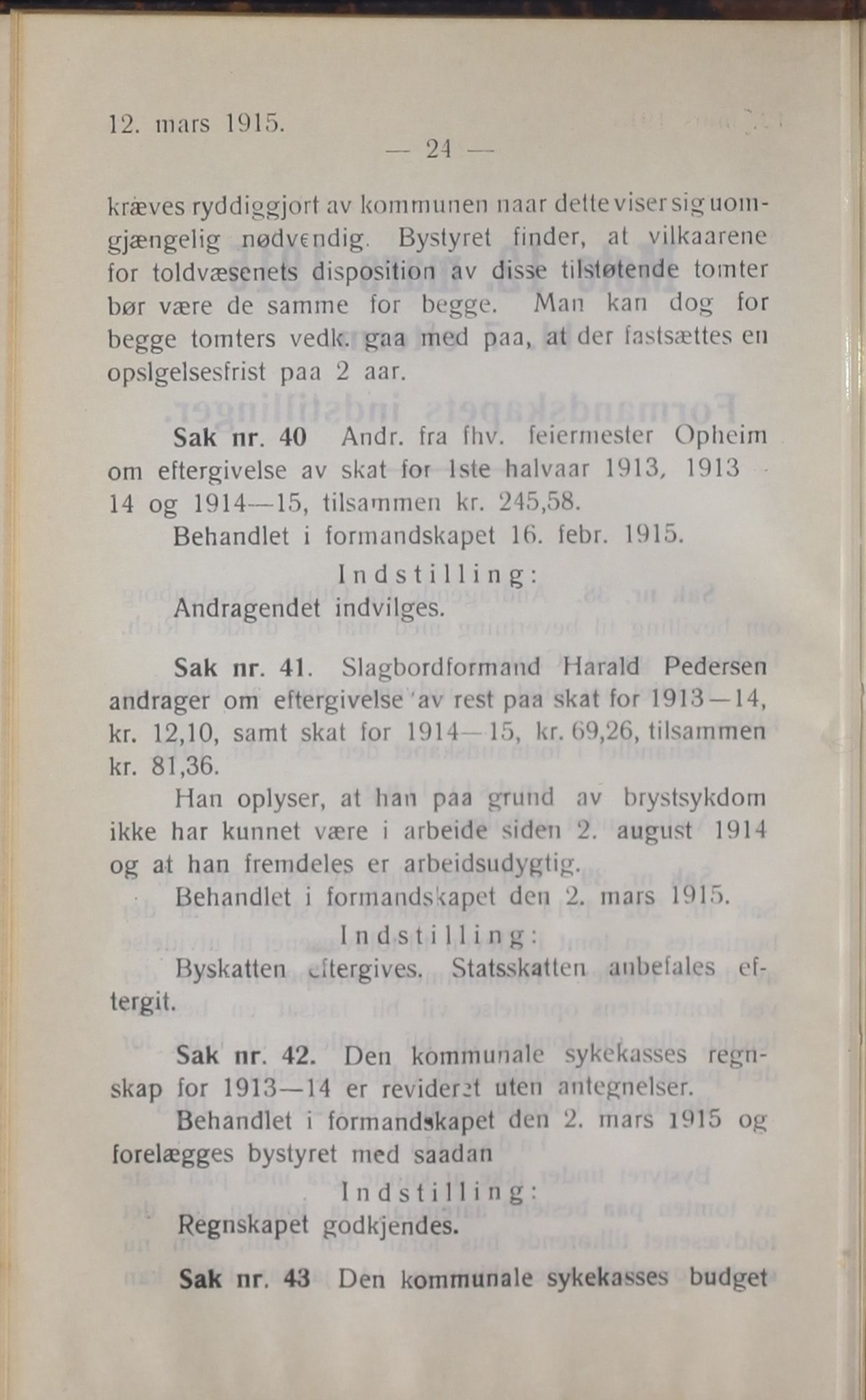 Narvik kommune. Formannskap , AIN/K-18050.150/A/Ab/L0005: Møtebok, 1915