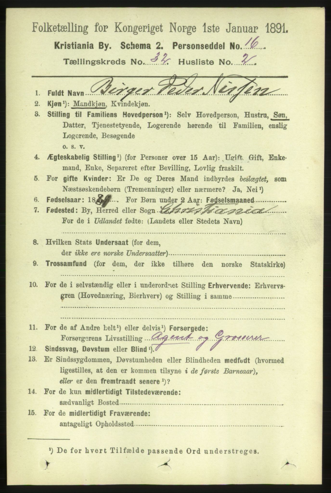 RA, 1891 census for 0301 Kristiania, 1891, p. 16899