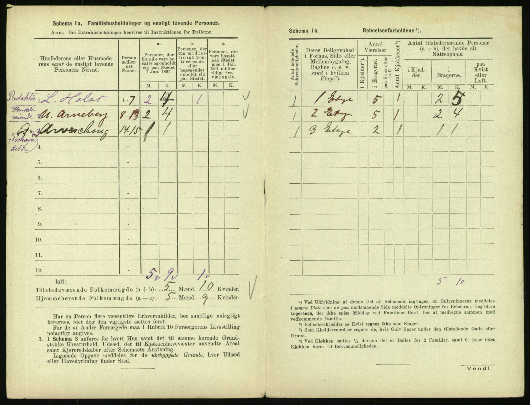 RA, 1891 census for 0301 Kristiania, 1891, p. 63284