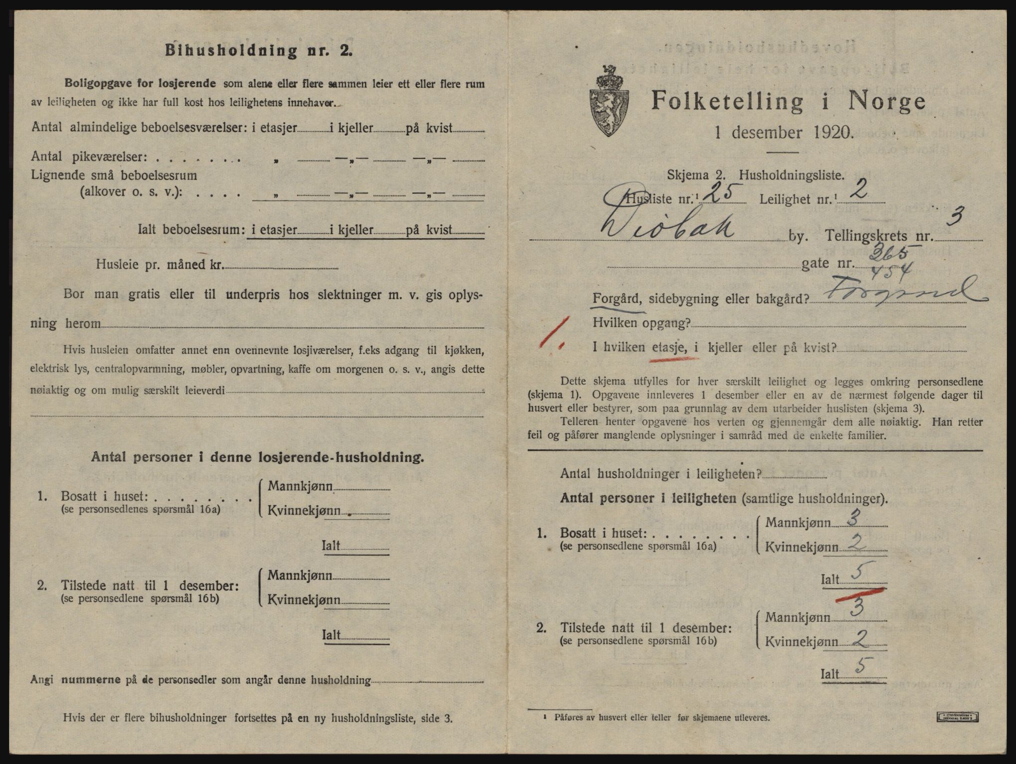 SAO, 1920 census for Drøbak, 1920, p. 1191