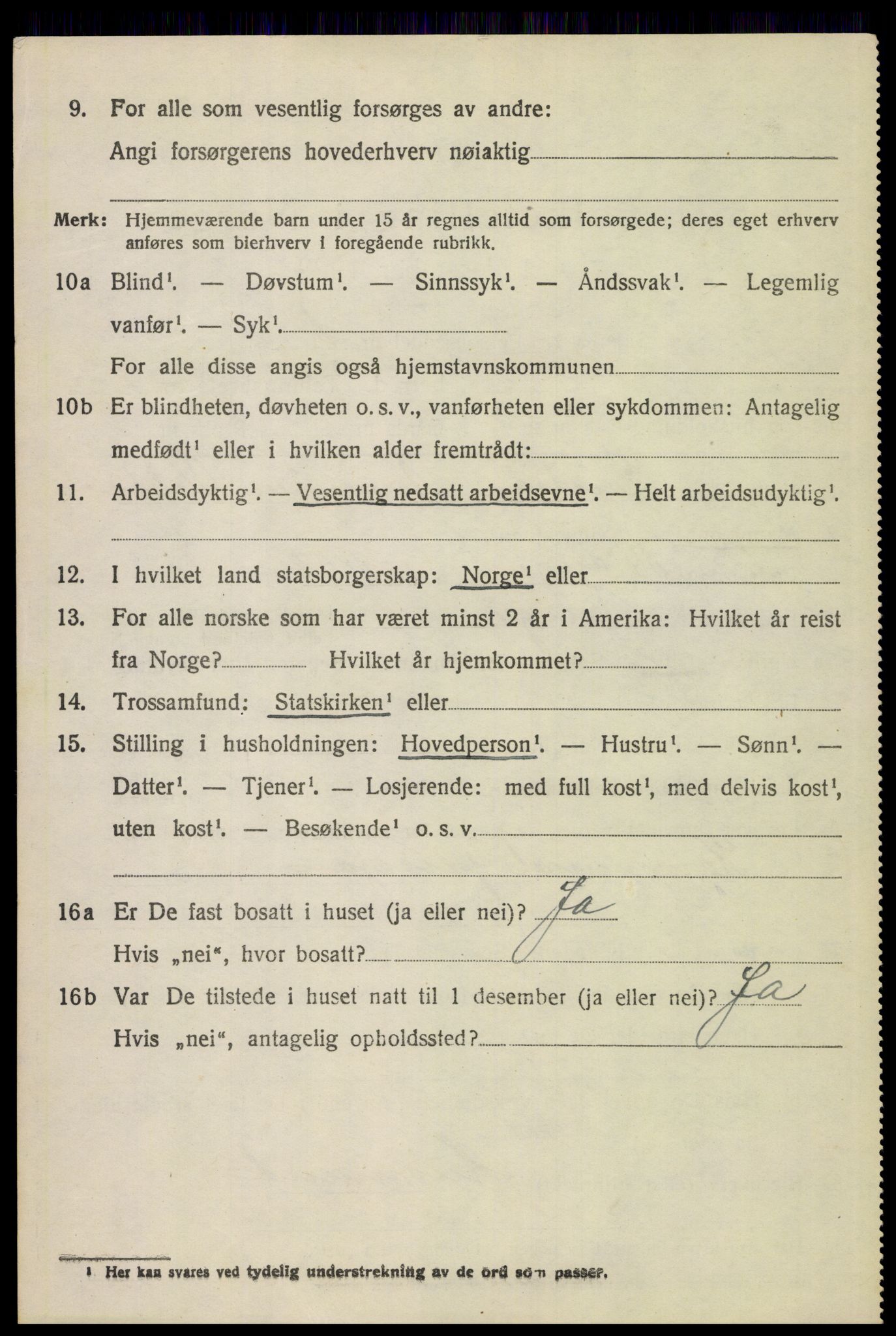 SAH, 1920 census for Vinger, 1920, p. 8795