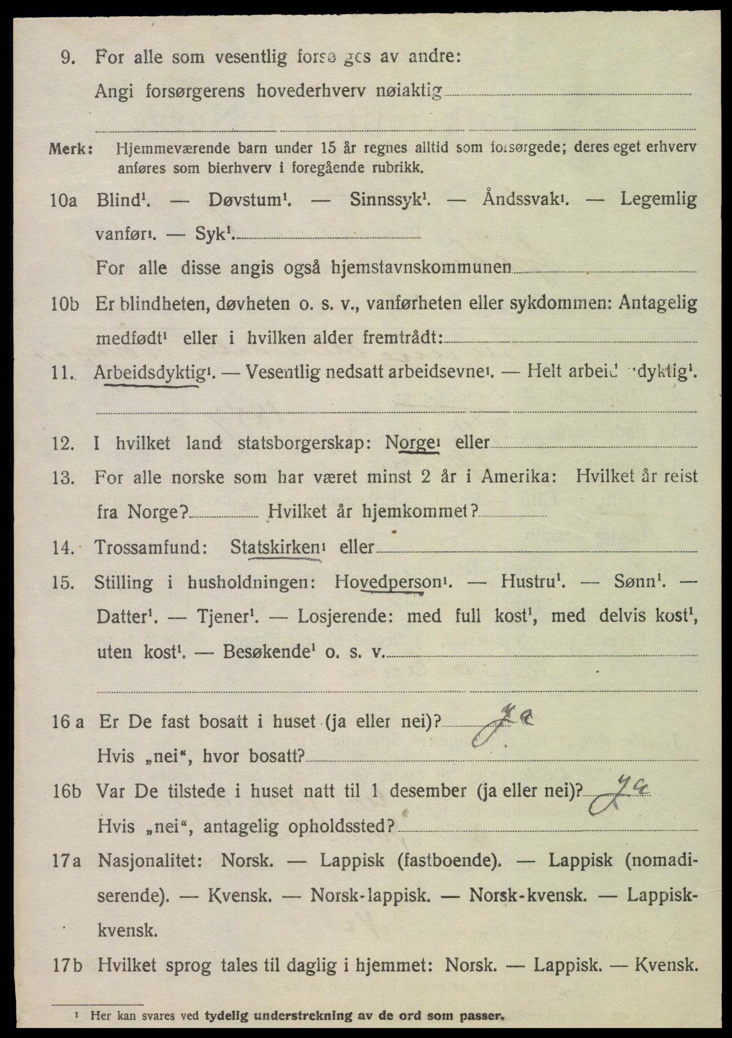 SAT, 1920 census for Sparbu, 1920, p. 4172