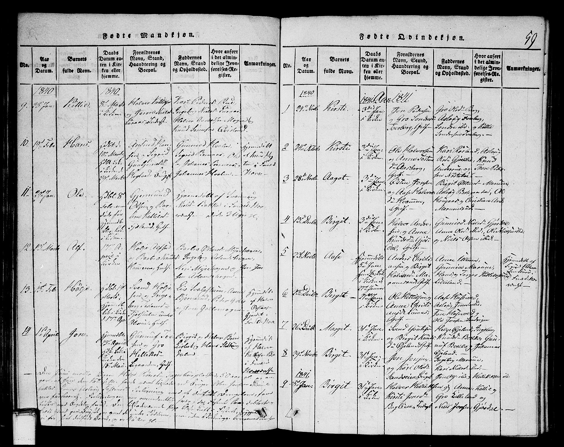 Tinn kirkebøker, SAKO/A-308/G/Gb/L0001: Parish register (copy) no. II 1 /2, 1837-1850, p. 59