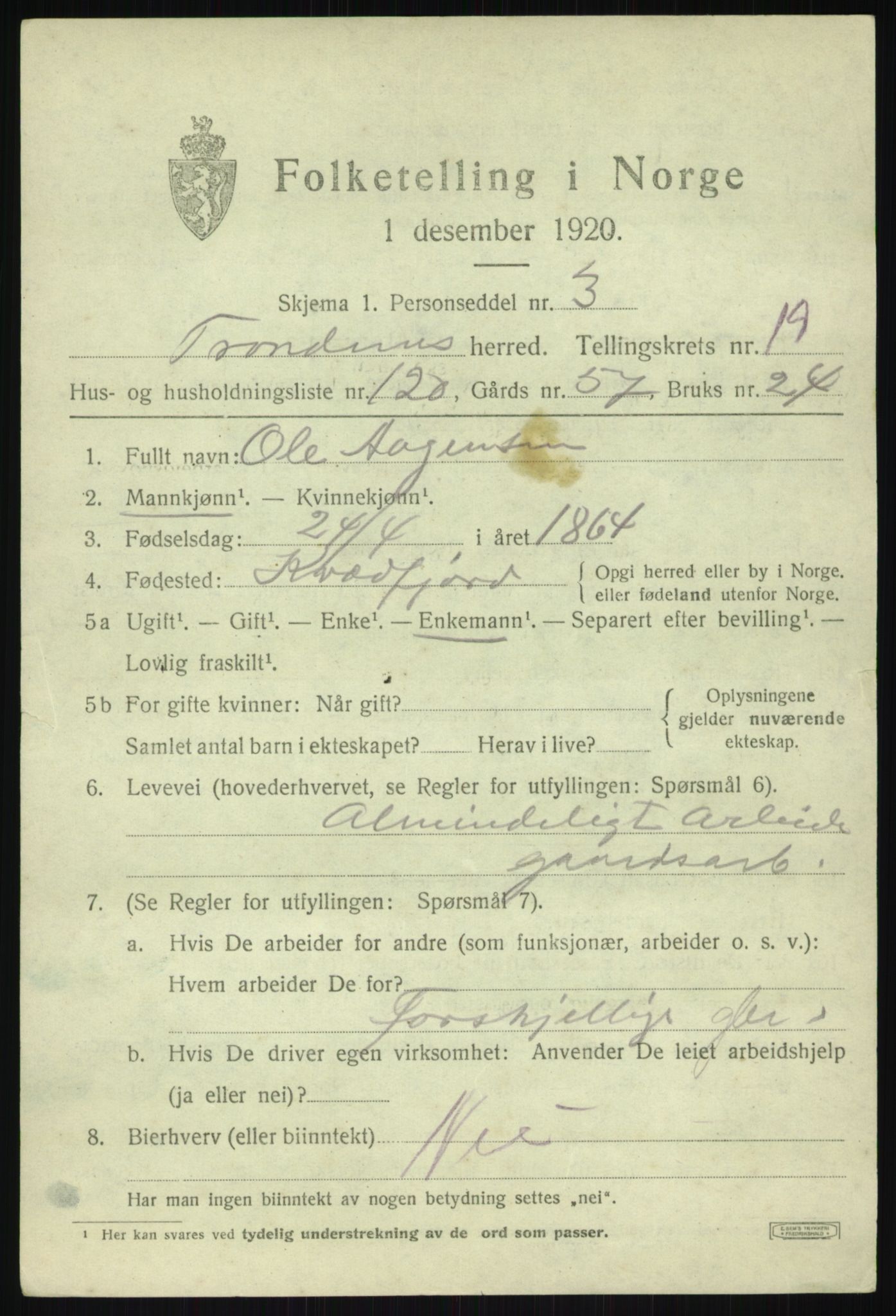 SATØ, 1920 census for Trondenes, 1920, p. 15378