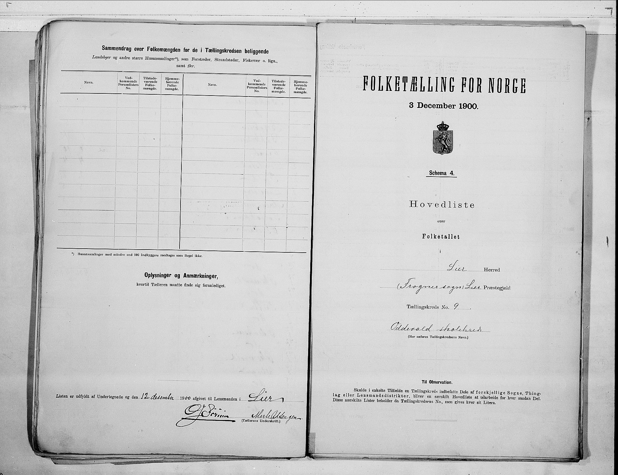 RA, 1900 census for Lier, 1900, p. 26